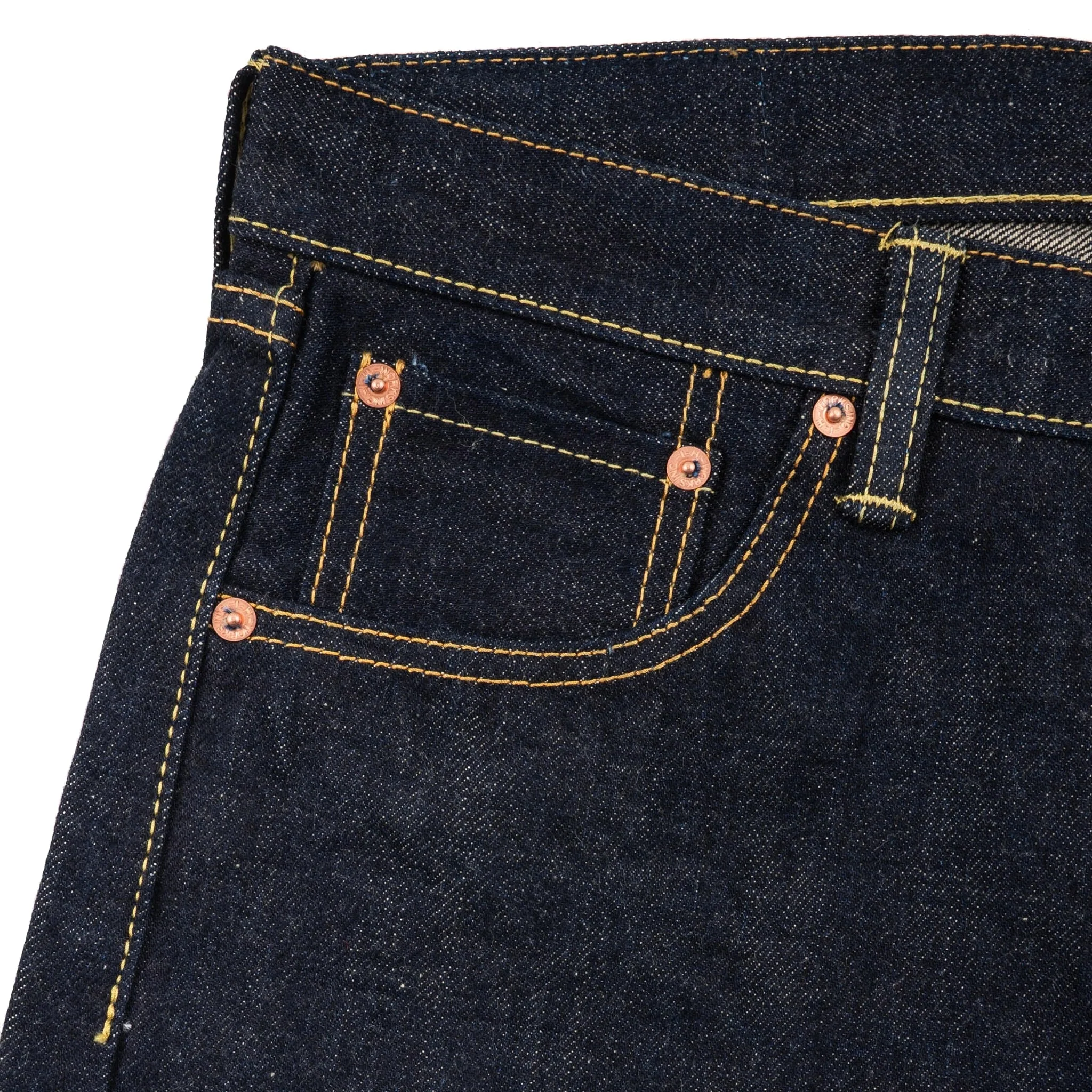 IH-634N 17oz Selvedge Denim Straight Cut Jeans - Natural Indigo - Image 5