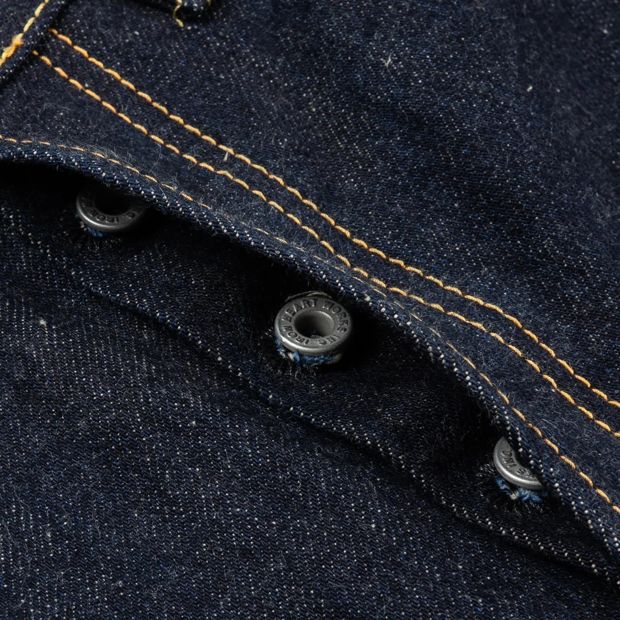 IH-634N 17oz Selvedge Denim Straight Cut Jeans - Natural Indigo - Image 6