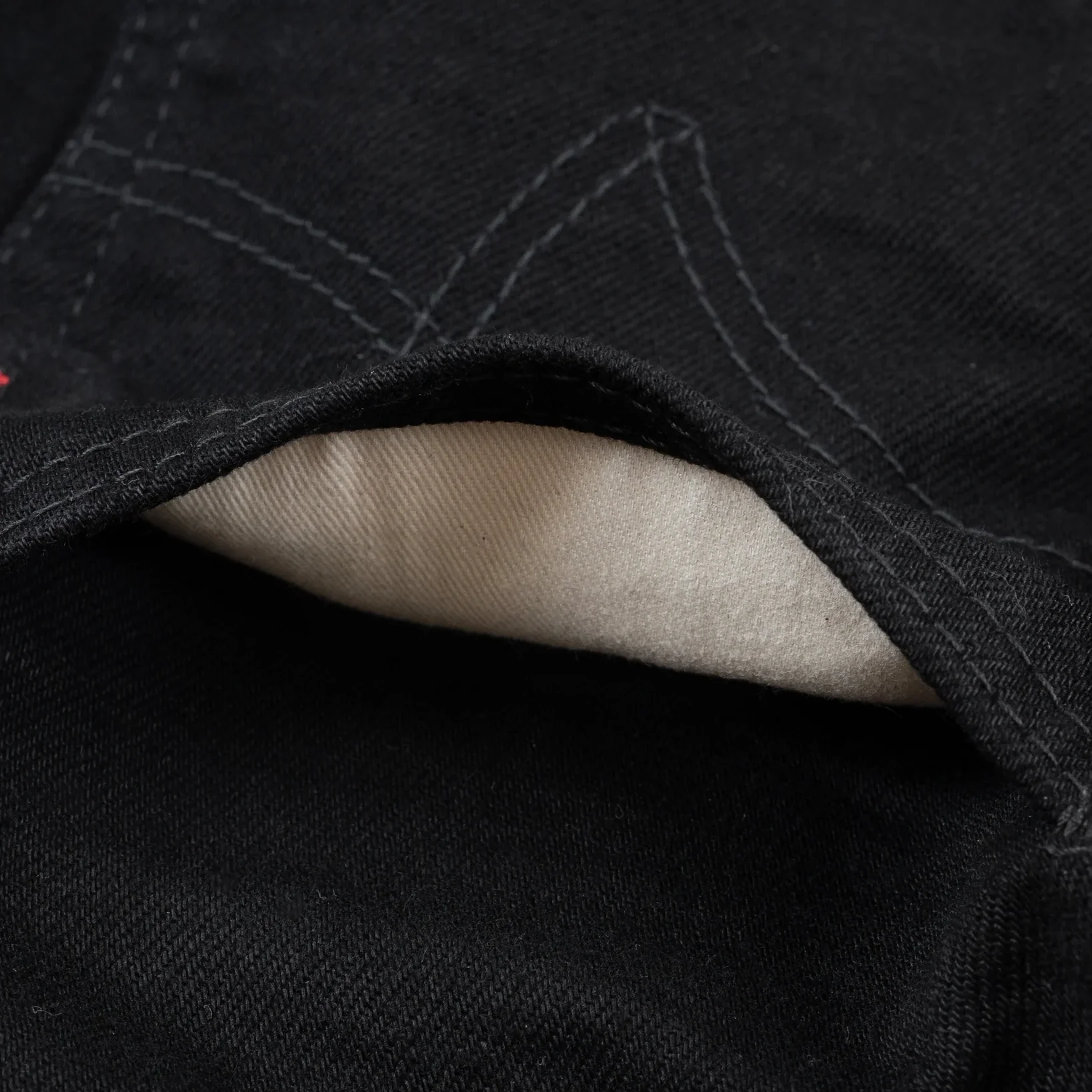 IH-634S-142bb 14oz Selvedge Denim Straight Cut Jeans - Black/Black - Image 12