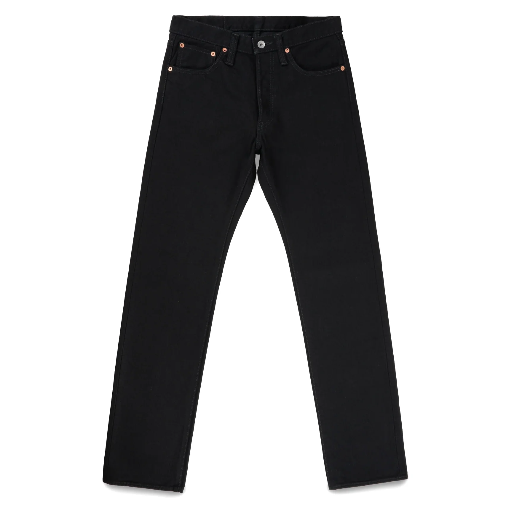 IH-634S-142bb 14oz Selvedge Denim Straight Cut Jeans - Black/Black - Image 2