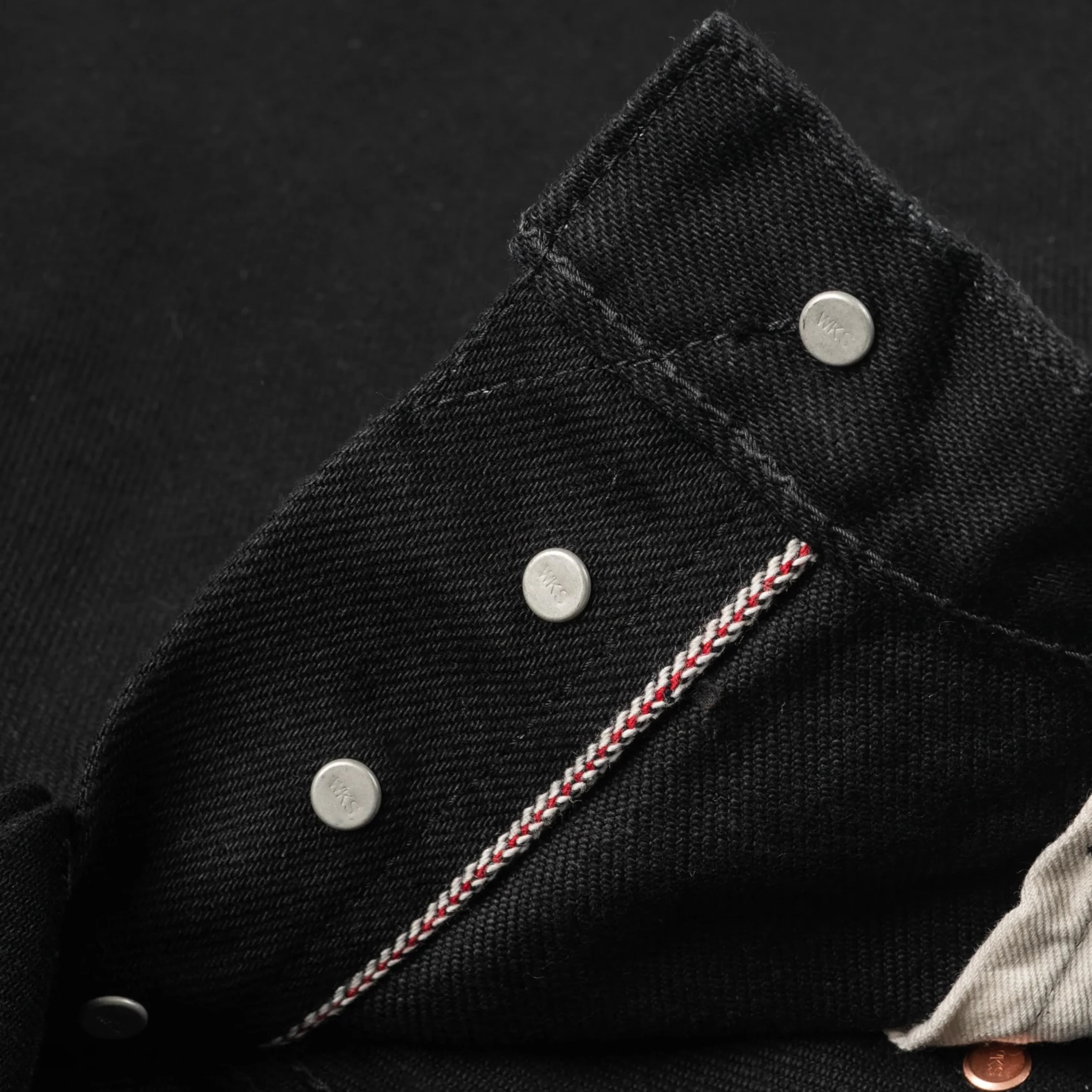 IH-634S-SBG 21oz Selvedge Denim Straight Cut Jeans - Superblack (Fades To Grey) - Image 12