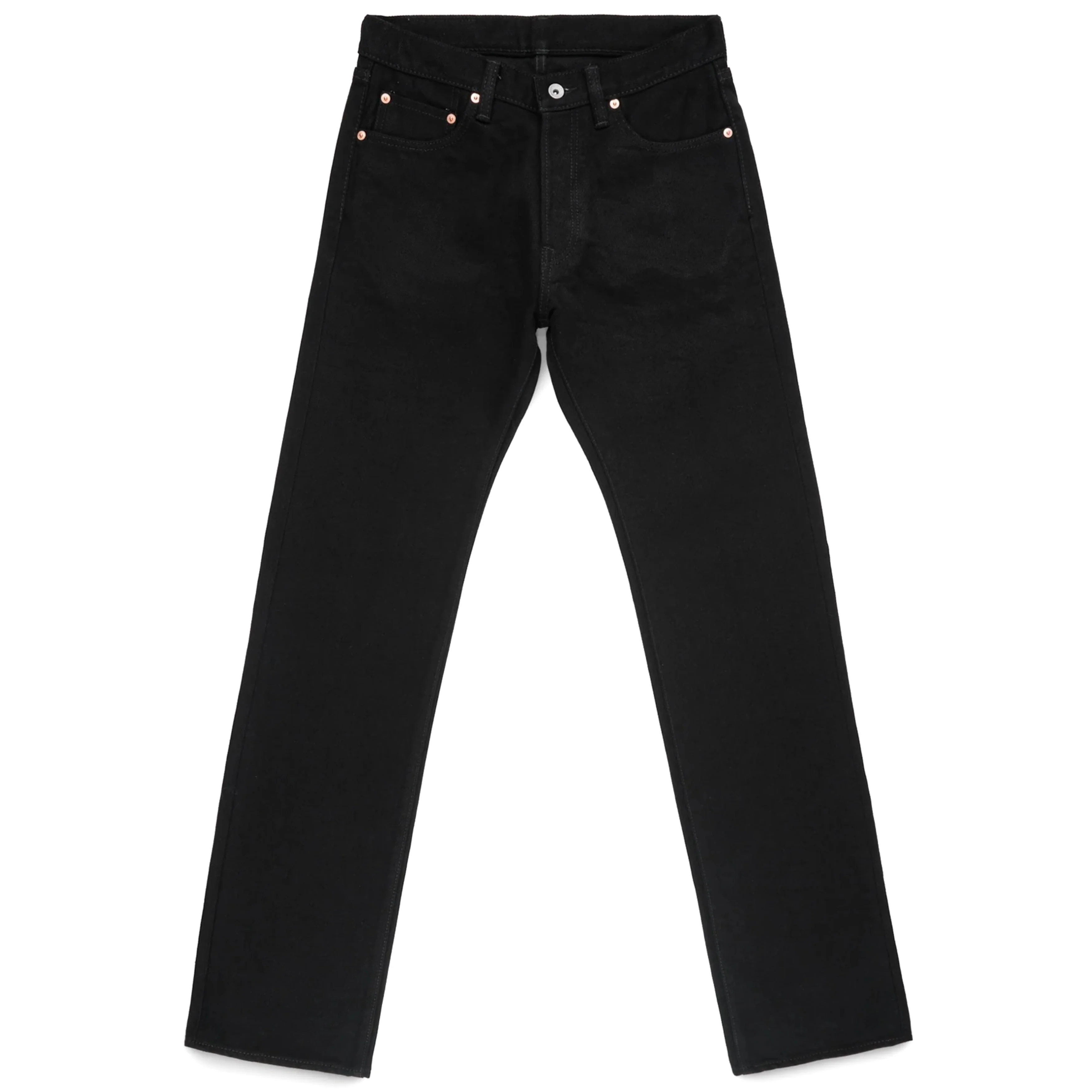 IH-634S-SBG 21oz Selvedge Denim Straight Cut Jeans - Superblack (Fades To Grey) - Image 2