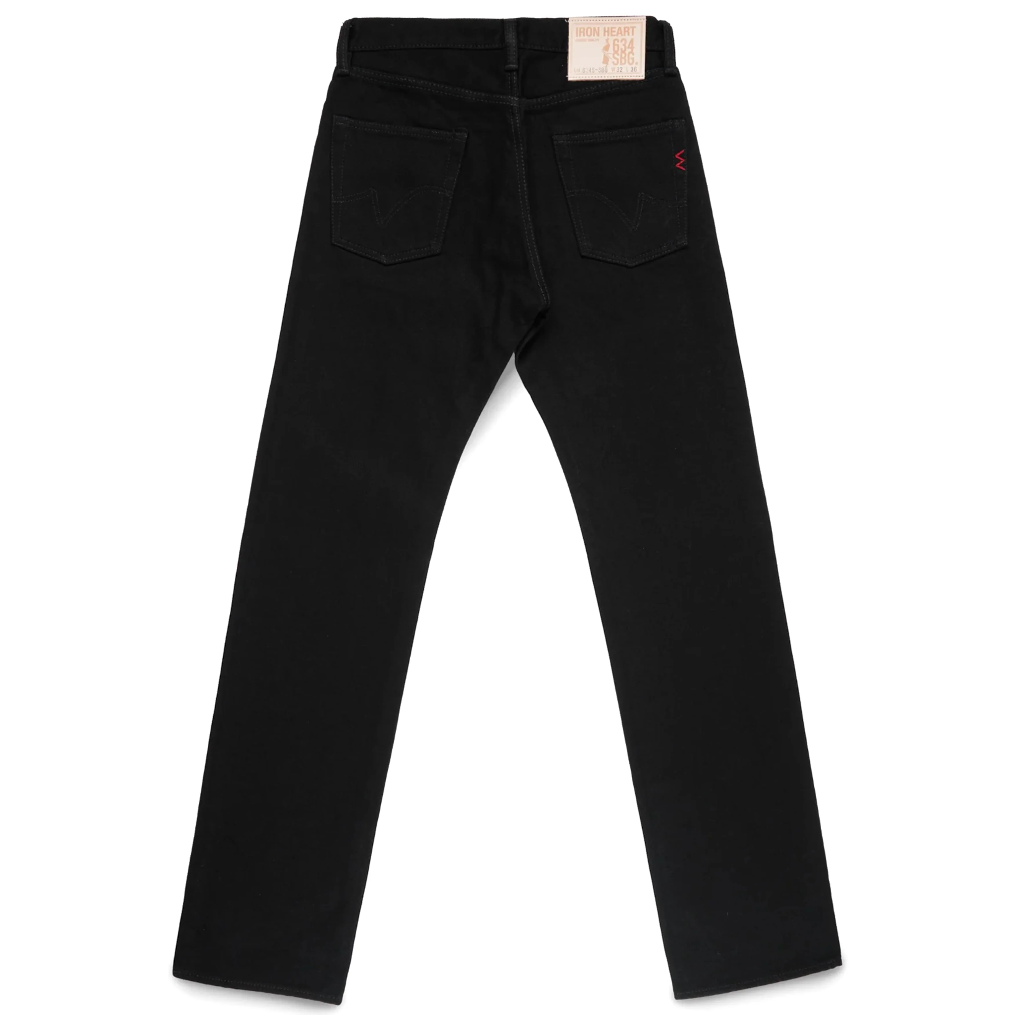 IH-634S-SBG 21oz Selvedge Denim Straight Cut Jeans - Superblack (Fades To Grey) - Image 3