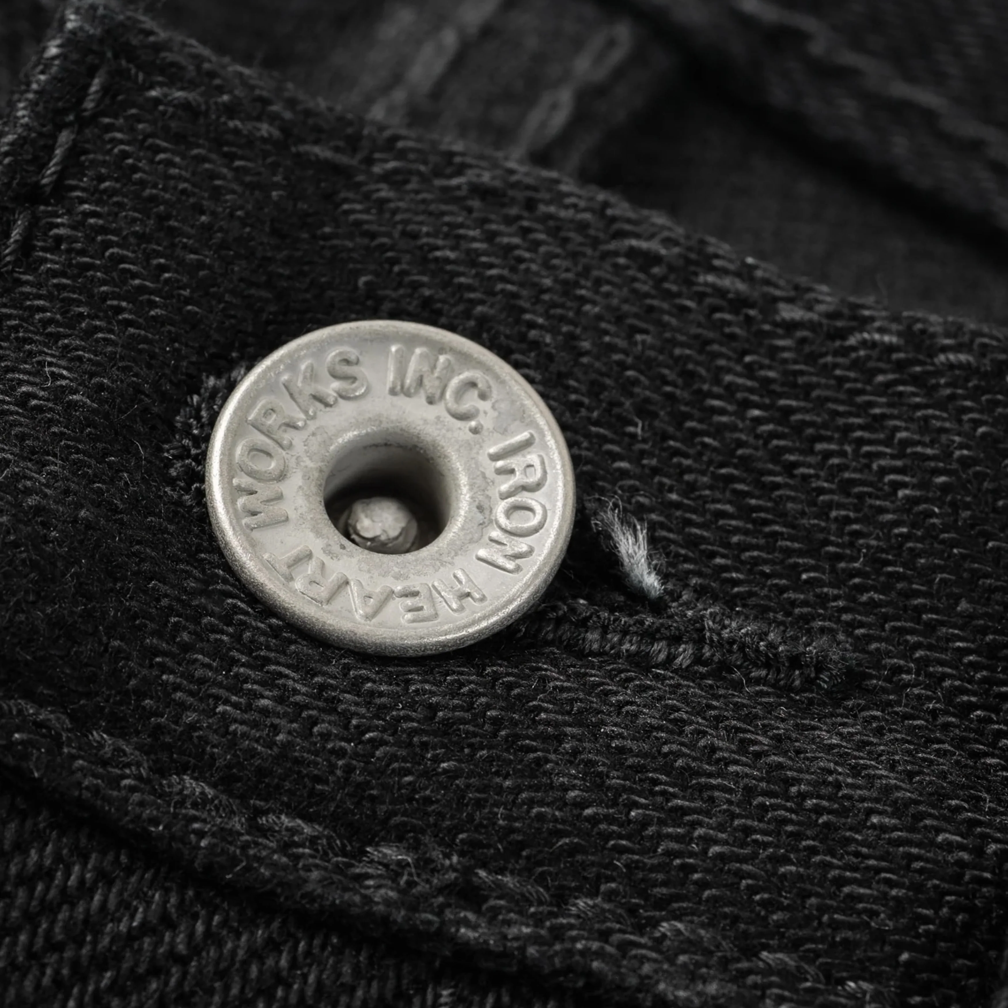 IH-634S-SBG 21oz Selvedge Denim Straight Cut Jeans - Superblack (Fades To Grey) - Image 7