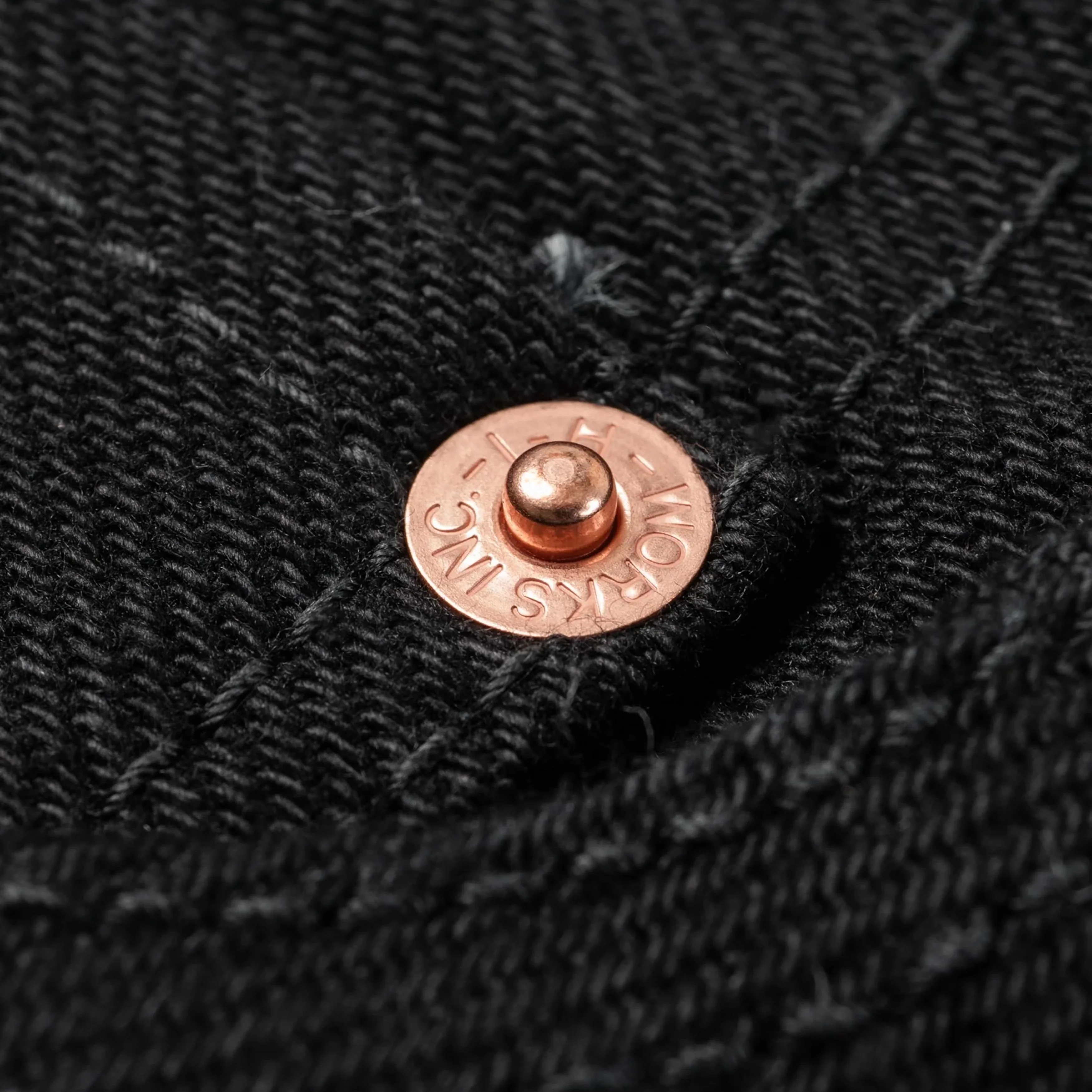 IH-634S-SBG 21oz Selvedge Denim Straight Cut Jeans - Superblack (Fades To Grey) - Image 8