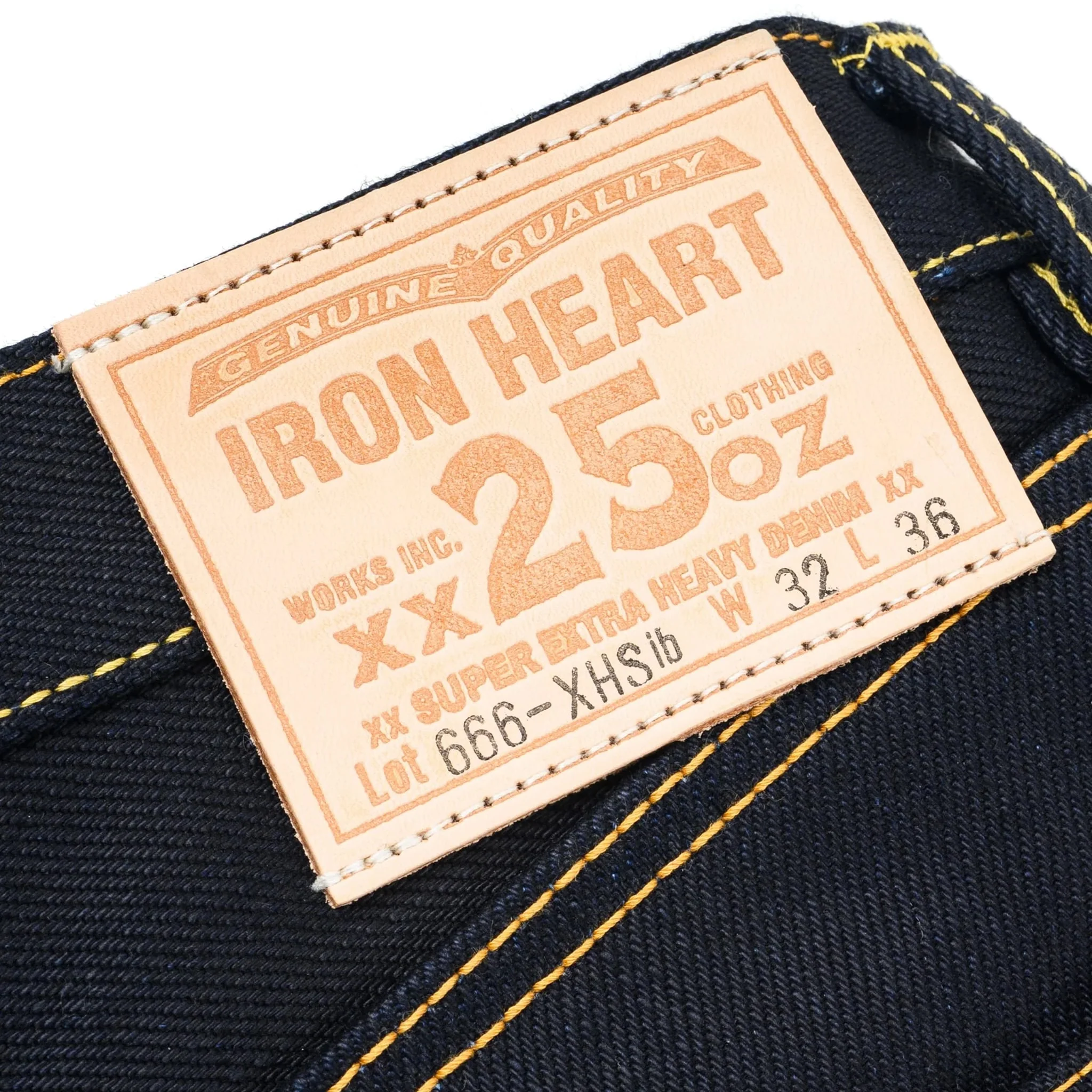 IH-666-XHSib 25oz Selvedge Denim Slim Straight Cut Jeans - Indigo/Black - Image 10