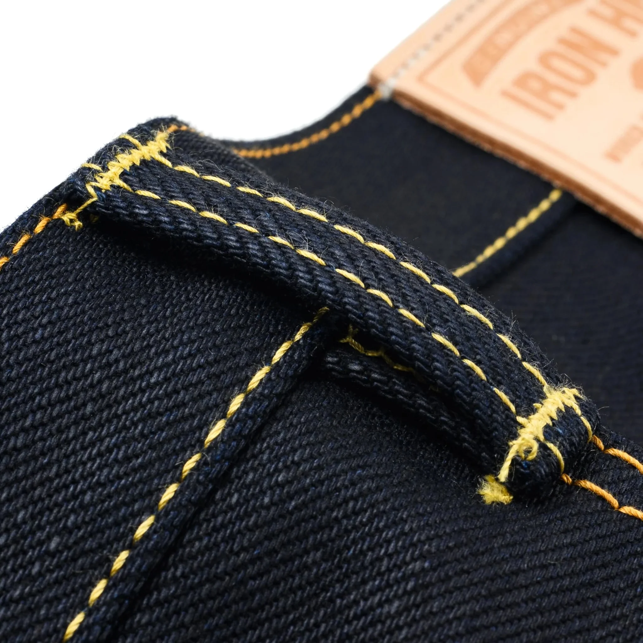IH-666-XHSib 25oz Selvedge Denim Slim Straight Cut Jeans - Indigo/Black - Image 12