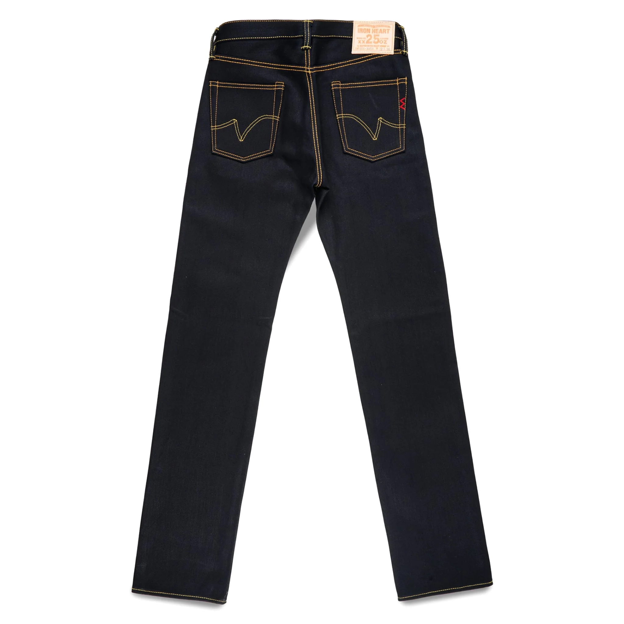IH-666-XHSib 25oz Selvedge Denim Slim Straight Cut Jeans - Indigo/Black - Image 3