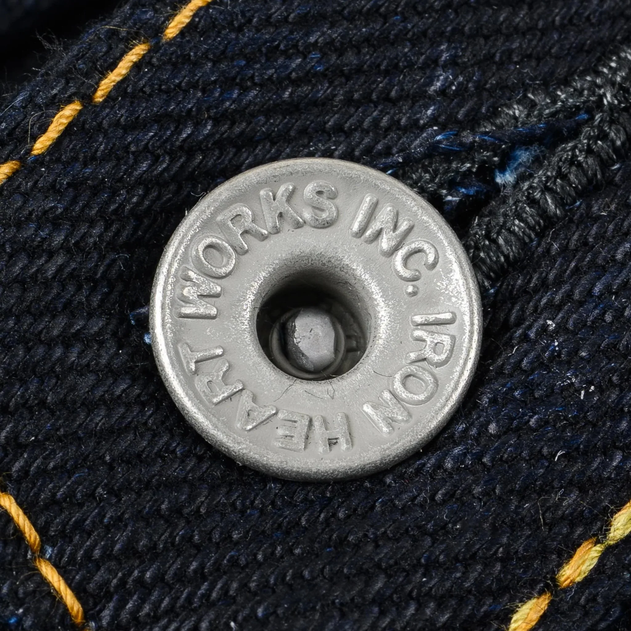 IH-666-XHSib 25oz Selvedge Denim Slim Straight Cut Jeans - Indigo/Black - Image 7