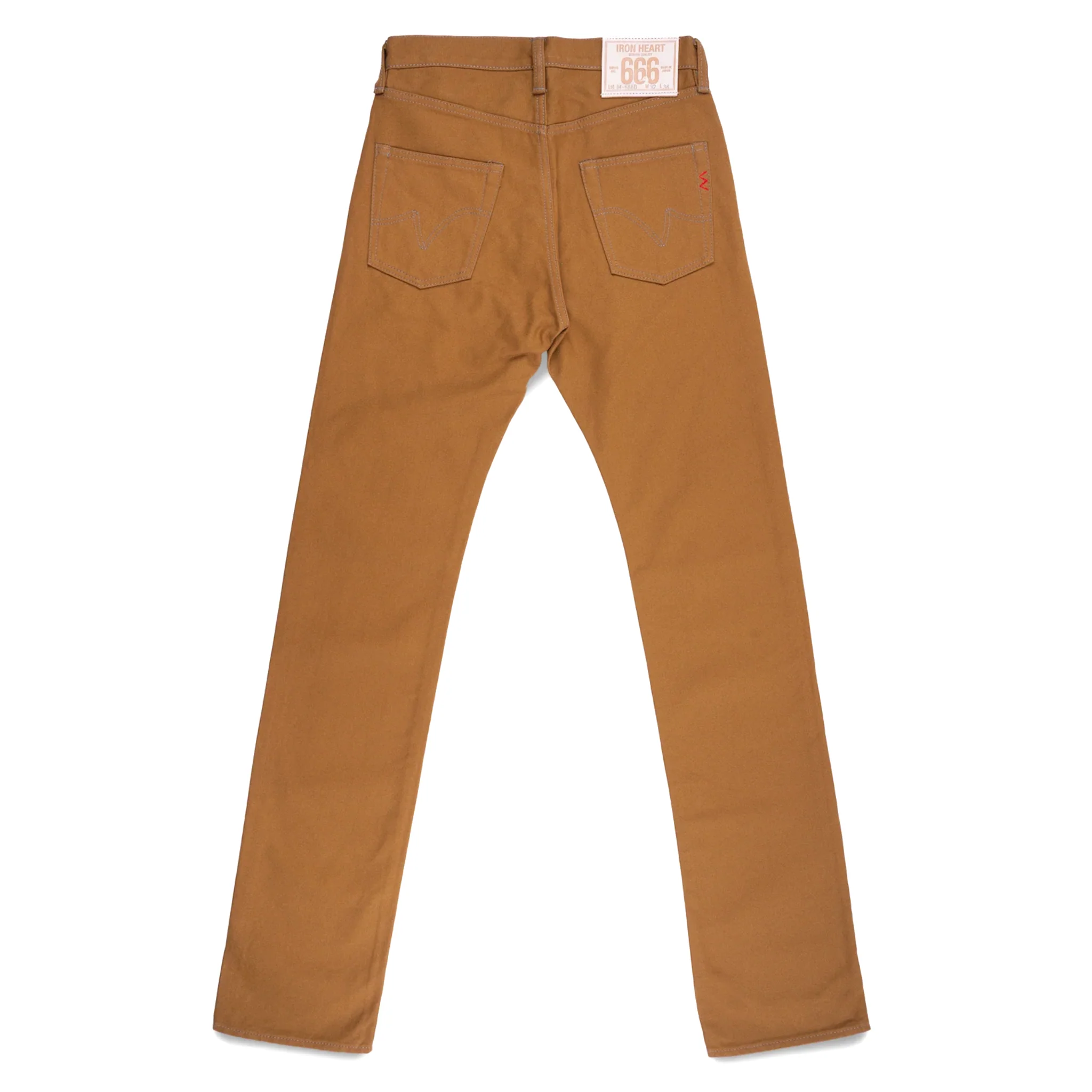 IH-666D 17oz Duck Slim Straight Cut Jeans - Brown - Image 2