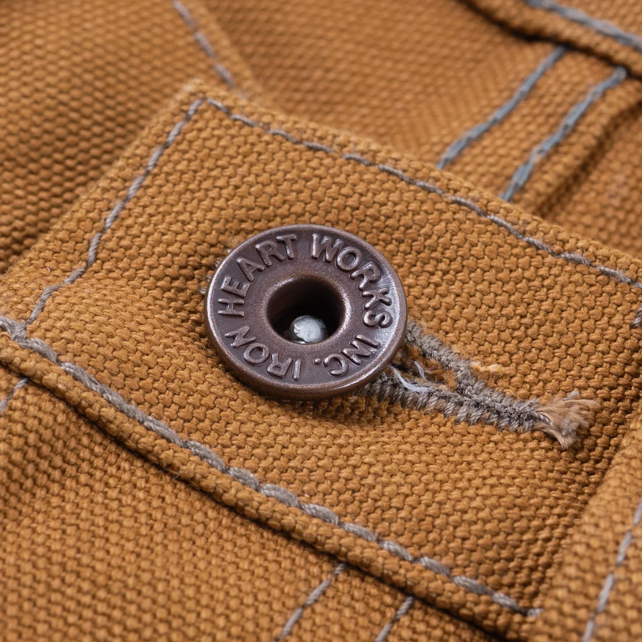 IH-666D 17oz Duck Slim Straight Cut Jeans - Brown - Image 6