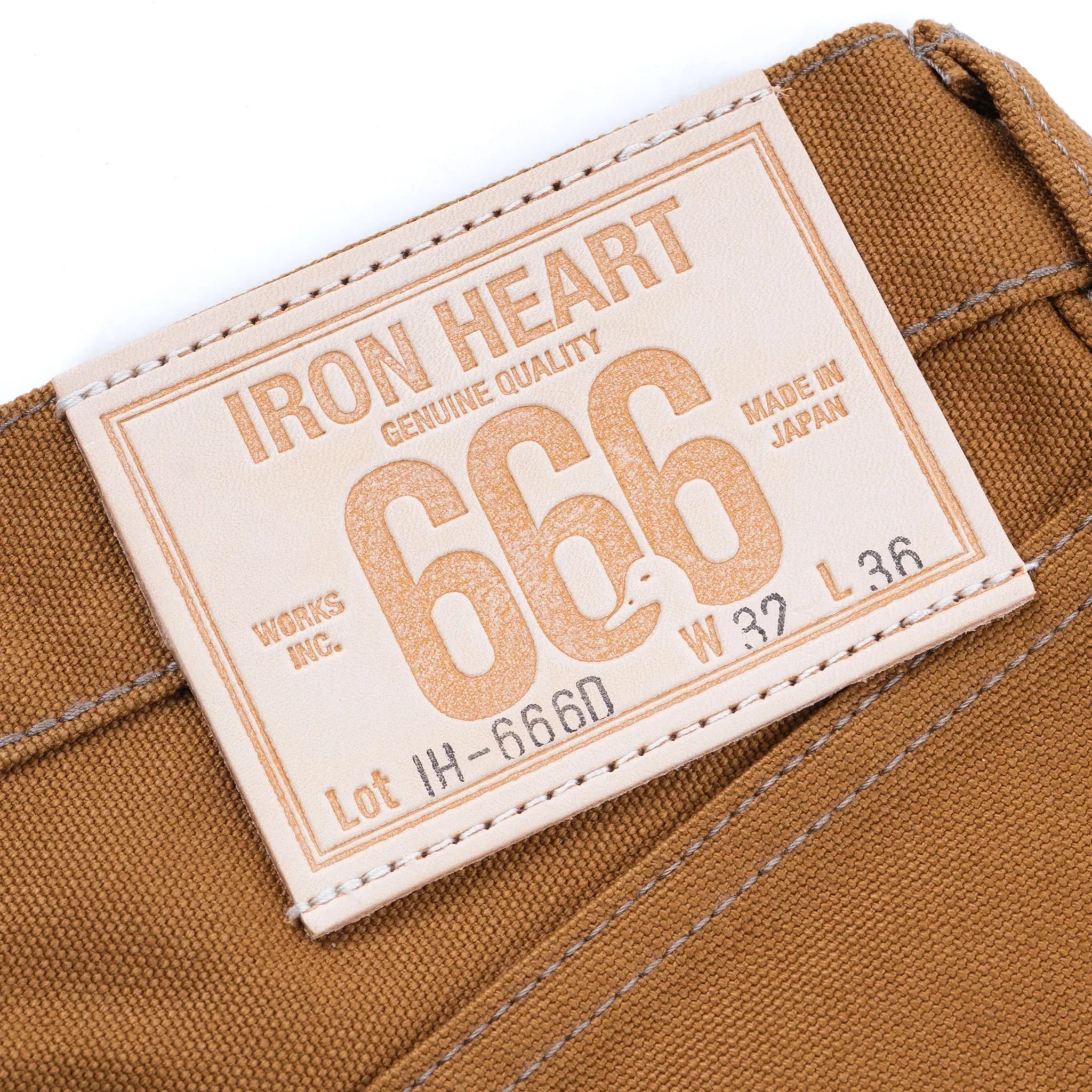 IH-666D 17oz Duck Slim Straight Cut Jeans - Brown - Image 8