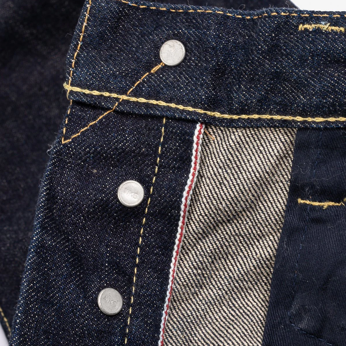 IH-666N 17oz Selvedge Denim Slim Straight Cut Jeans - Natural Indigo - Image 6