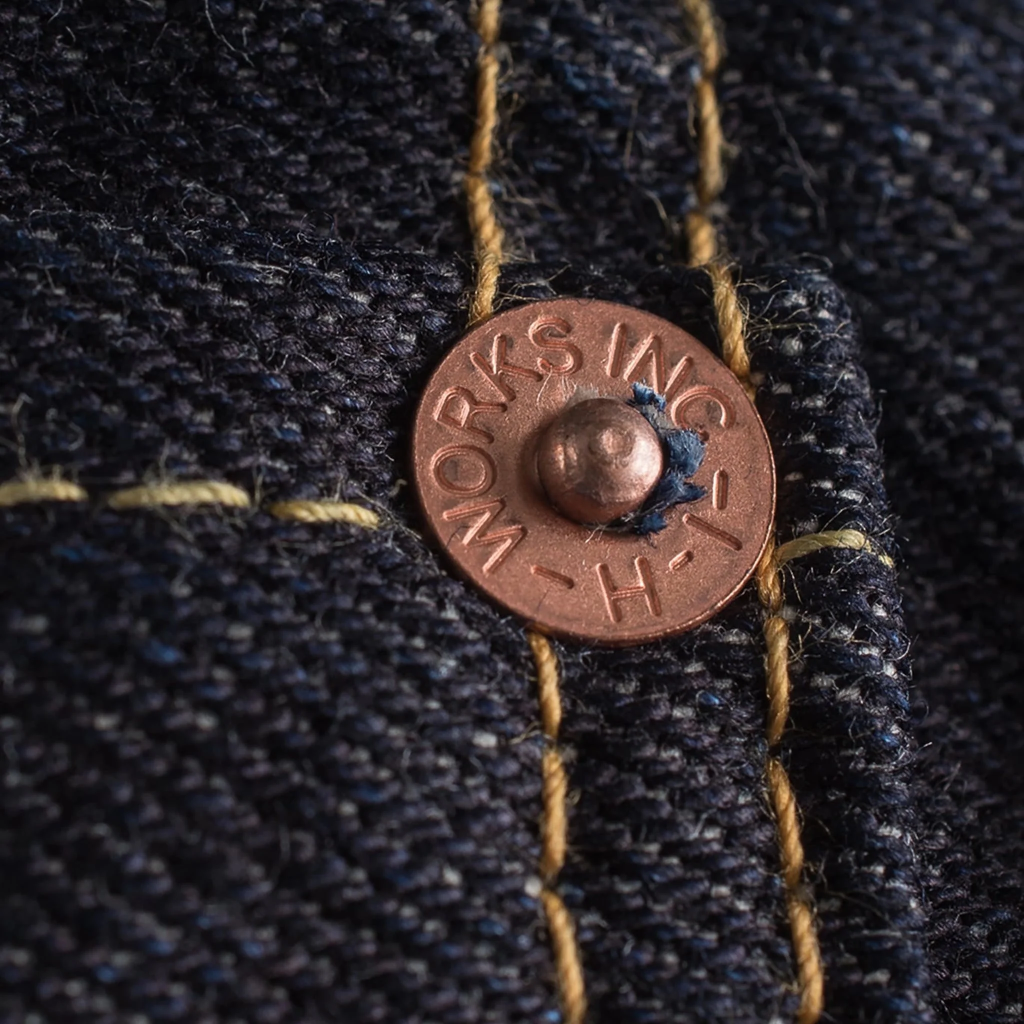 IH-666S-142 14oz Selvedge Denim Slim Straight Cut Jeans - Indigo - Image 10