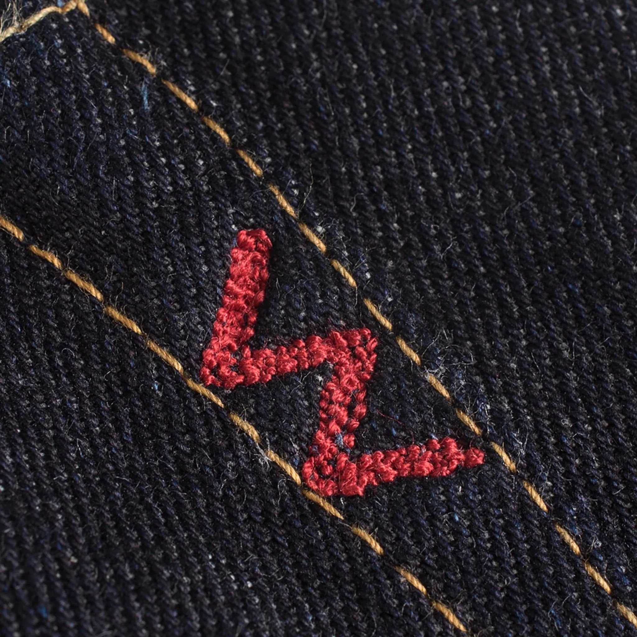IH-666S-142 14oz Selvedge Denim Slim Straight Cut Jeans - Indigo - Image 11