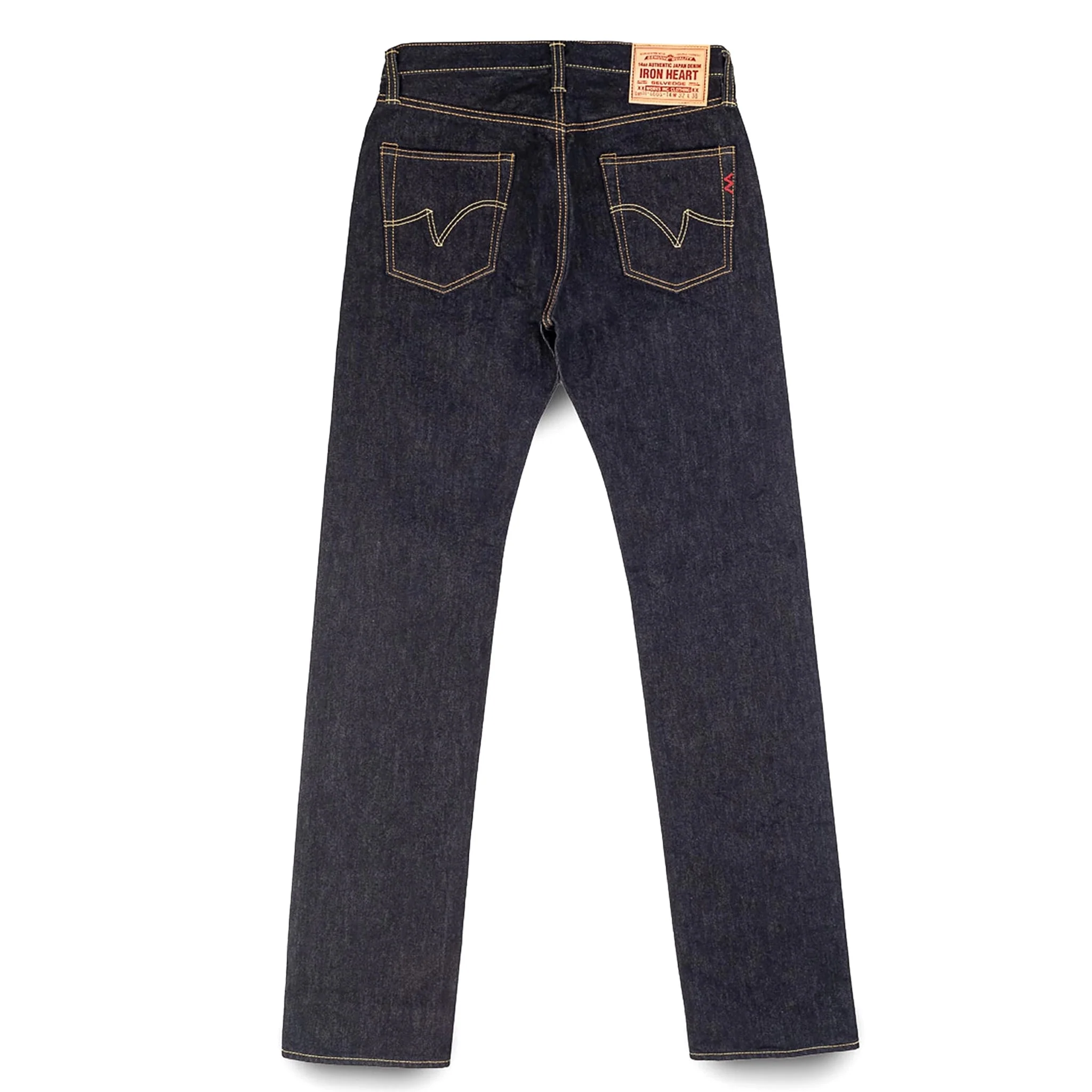 IH-666S-142 14oz Selvedge Denim Slim Straight Cut Jeans - Indigo - Image 3