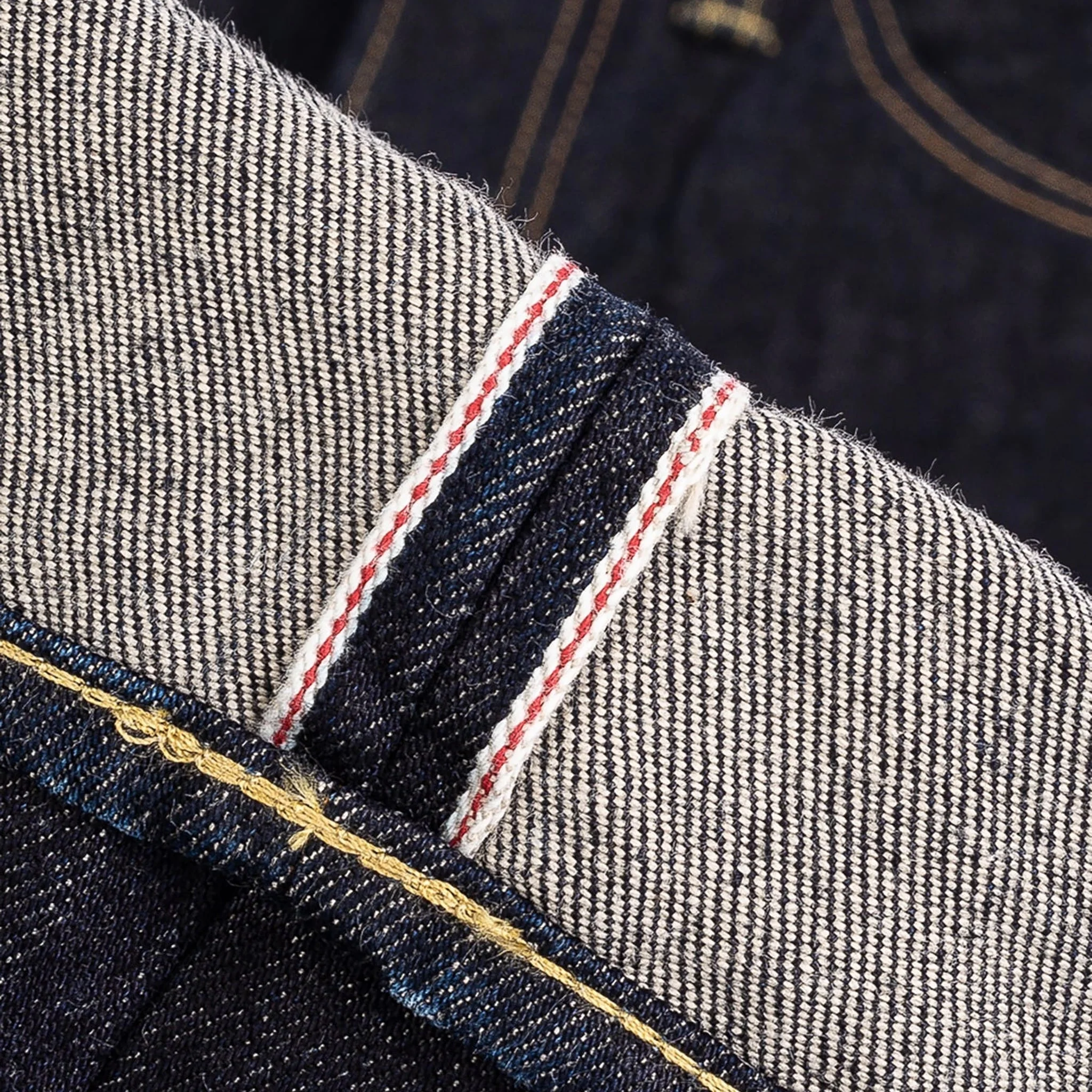 IH-666S-142 14oz Selvedge Denim Slim Straight Cut Jeans - Indigo - Image 5