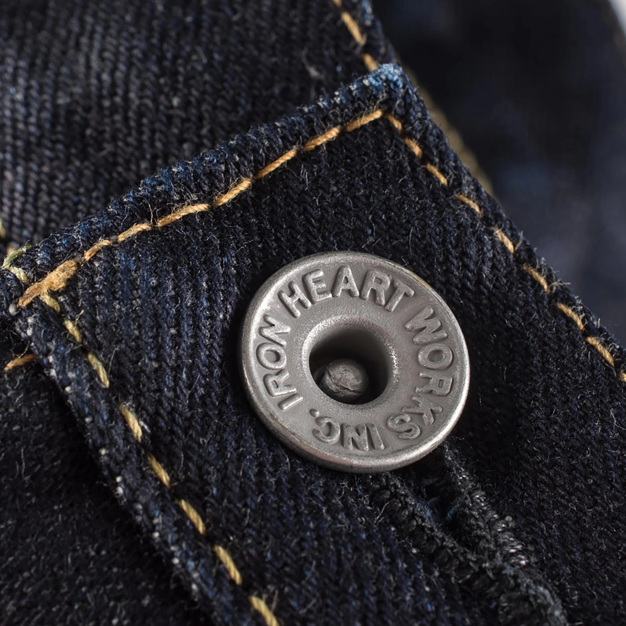 IH-666S-142 14oz Selvedge Denim Slim Straight Cut Jeans - Indigo - Image 9
