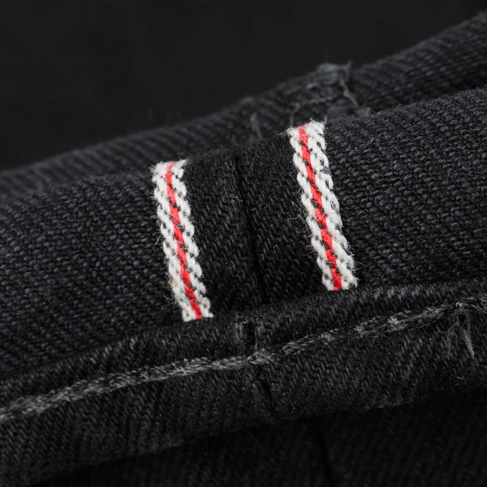 IH-666S-142bb 14oz Selvedge Denim Slim Straight Cut Jeans - Black/Black - Image 14