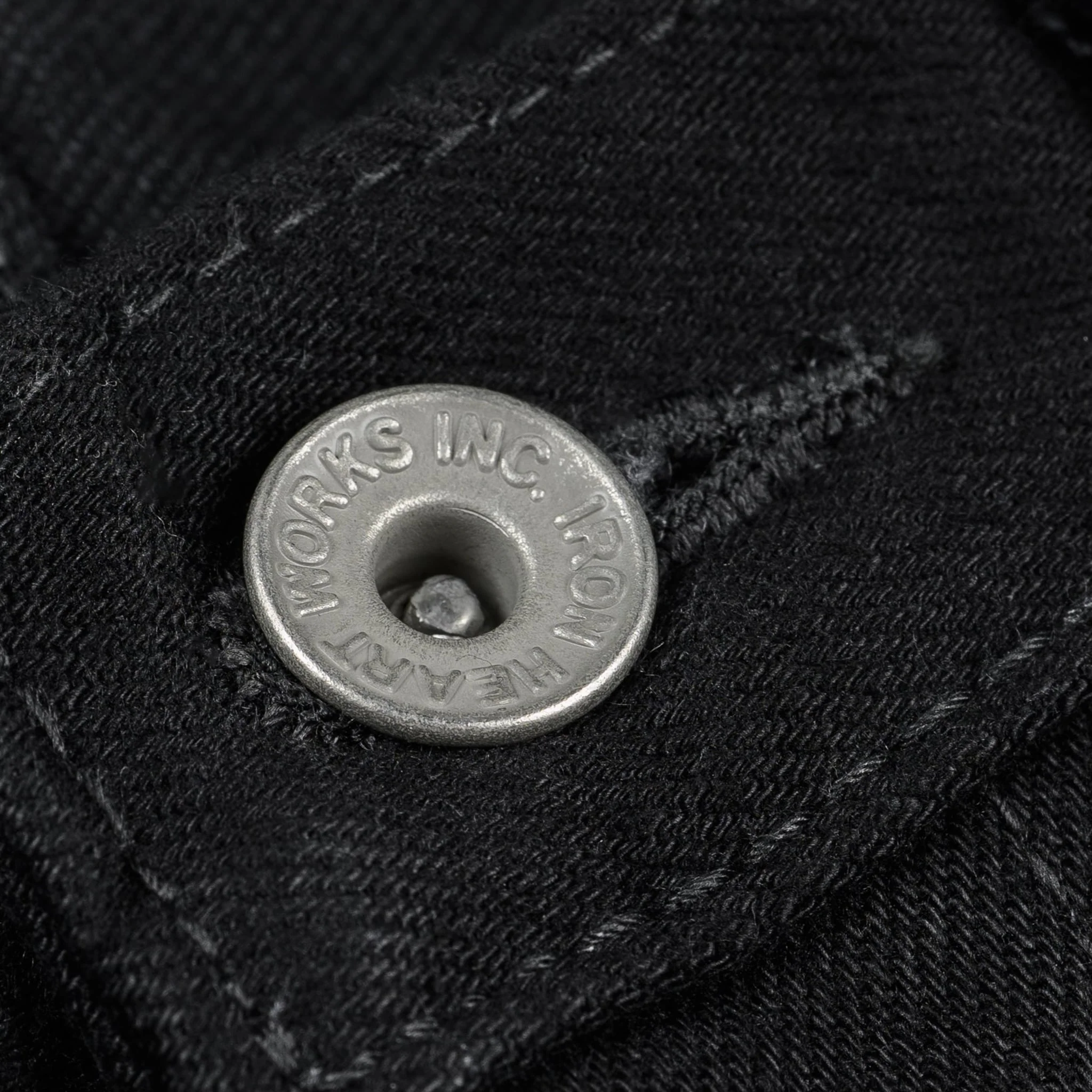 IH-666S-142bb 14oz Selvedge Denim Slim Straight Cut Jeans - Black/Black - Image 9