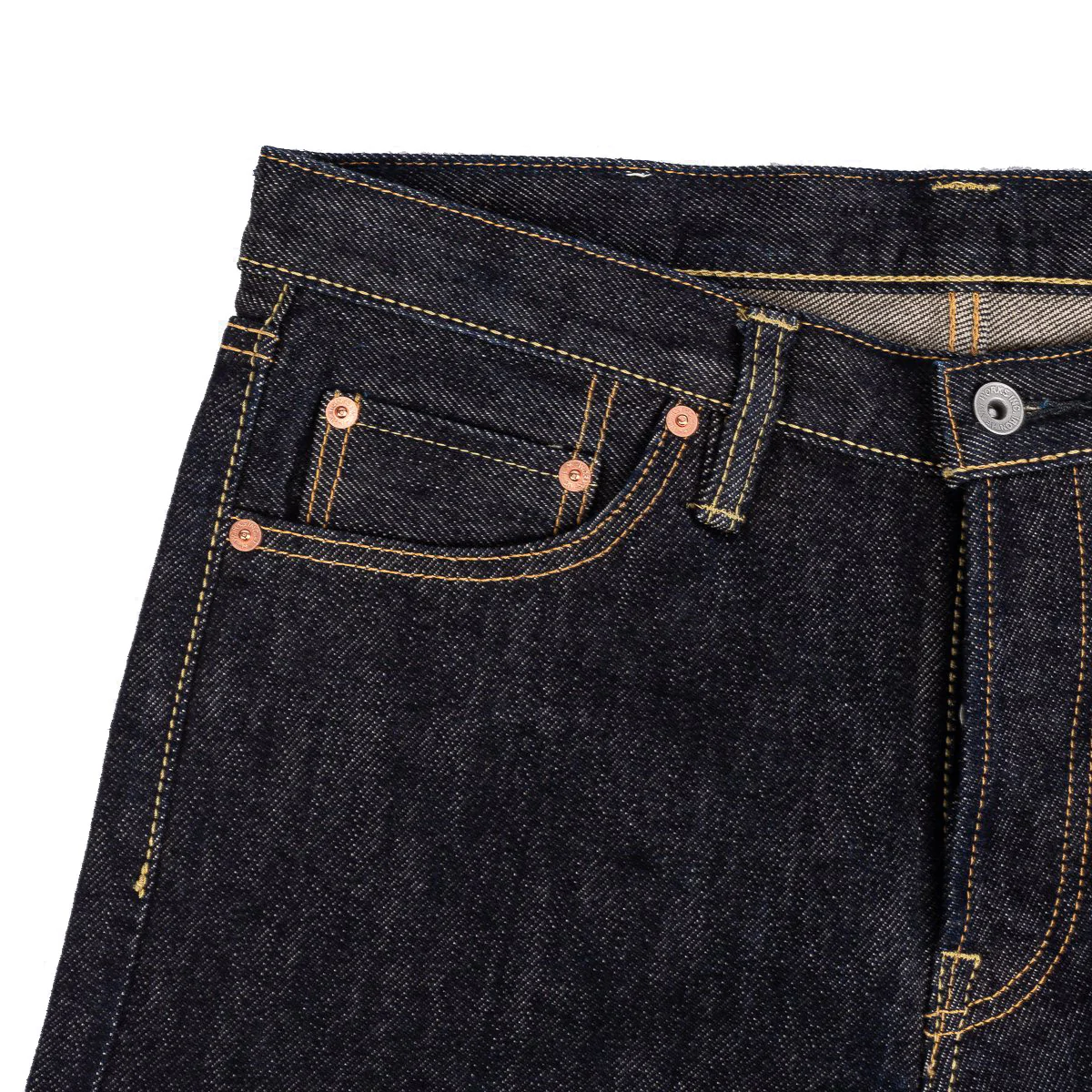 IH-666S-21 21oz Selvedge Denim Slim Straight Cut Jeans - Indigo - Image 4