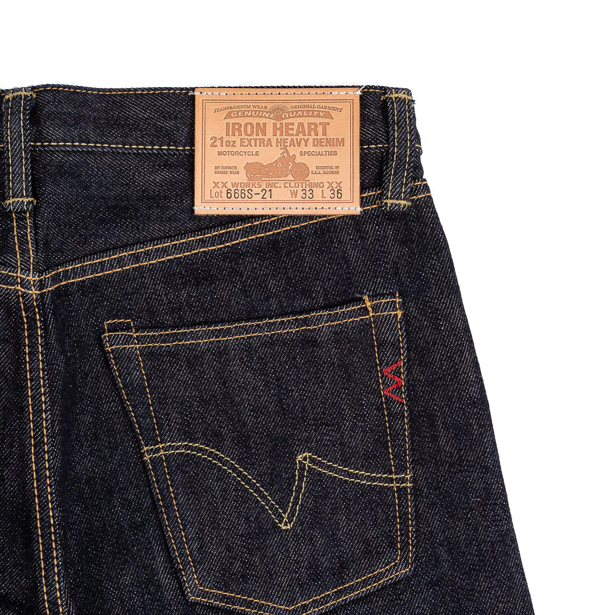 IH-666S-21 21oz Selvedge Denim Slim Straight Cut Jeans - Indigo - Image 5