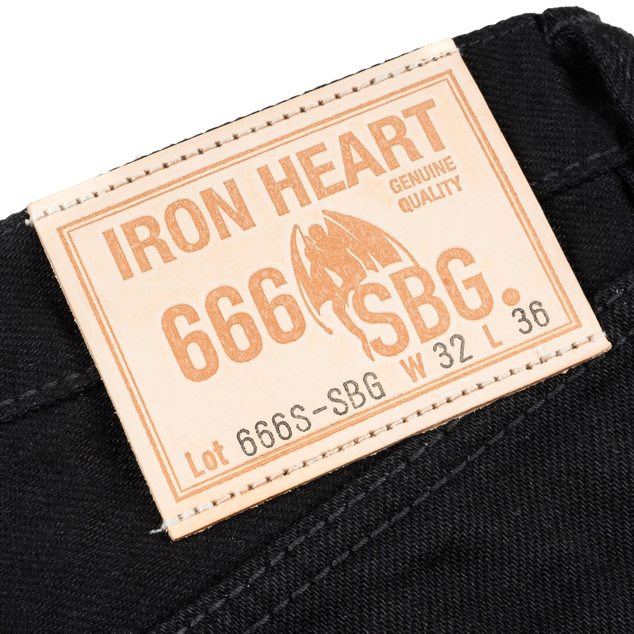 IH-666S-SBG 21oz Selvedge Denim Slim Straight Cut Jeans - Superblack (Fades To Grey) - Image 10