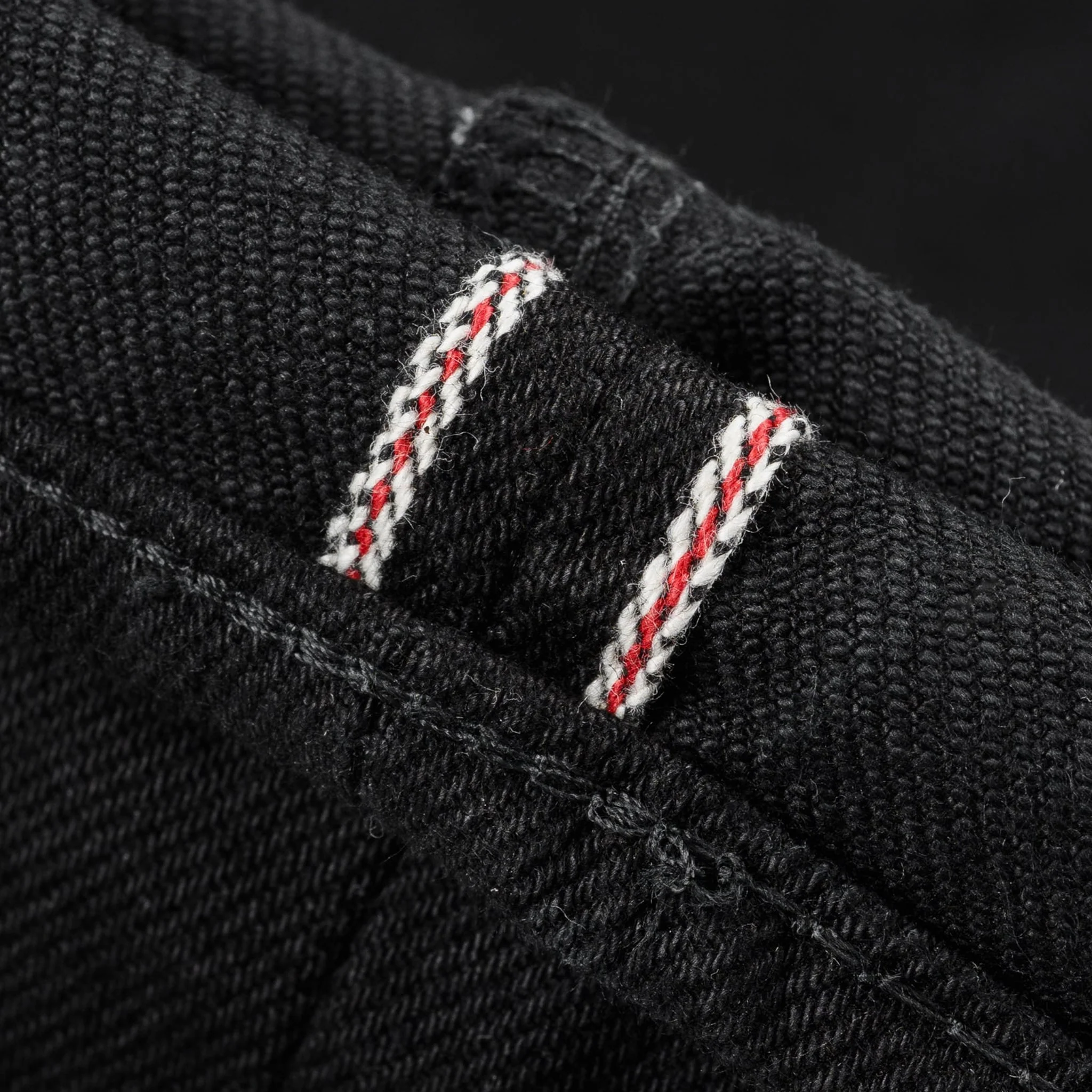 IH-666S-SBG 21oz Selvedge Denim Slim Straight Cut Jeans - Superblack (Fades To Grey) - Image 14