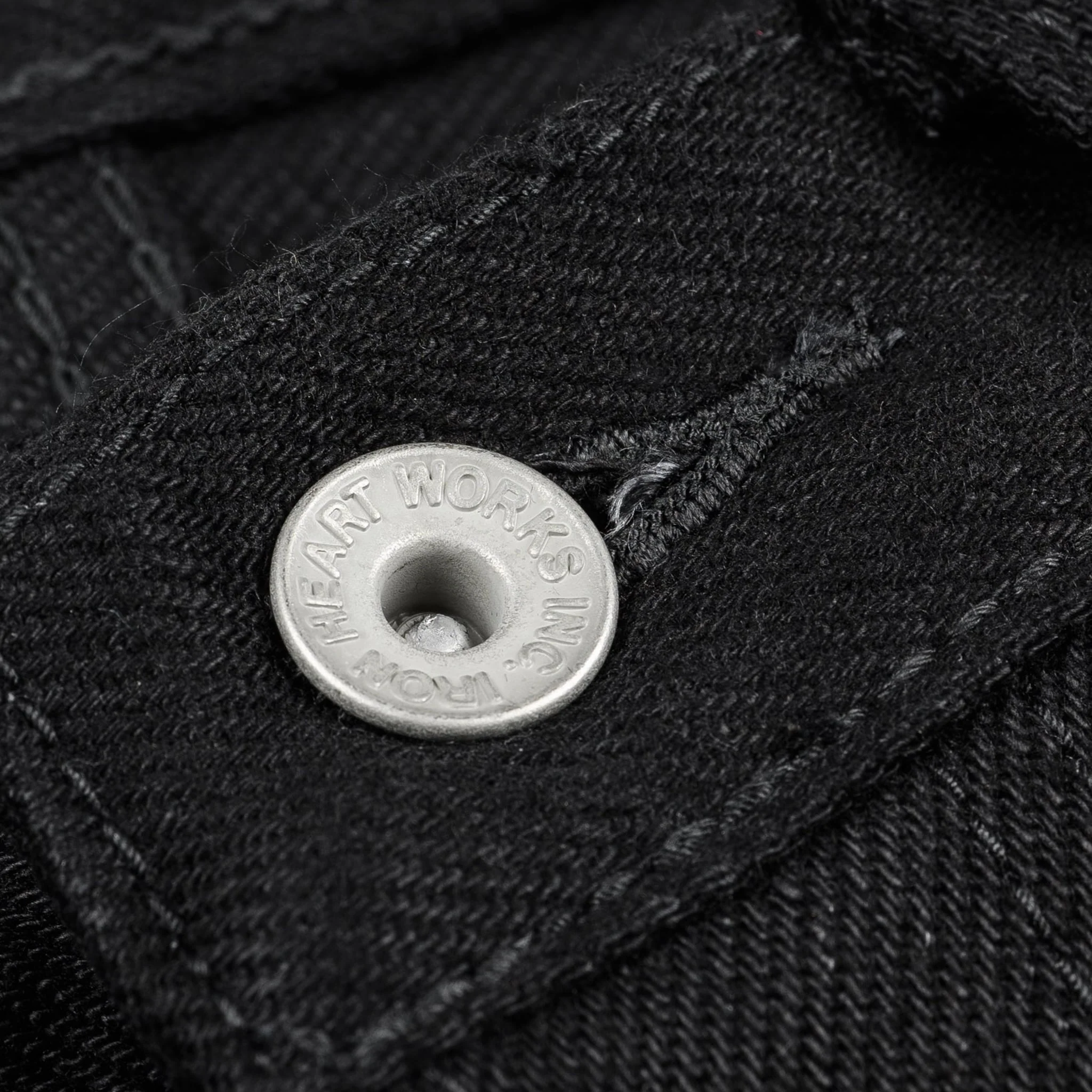 IH-666S-SBG 21oz Selvedge Denim Slim Straight Cut Jeans - Superblack (Fades To Grey) - Image 8