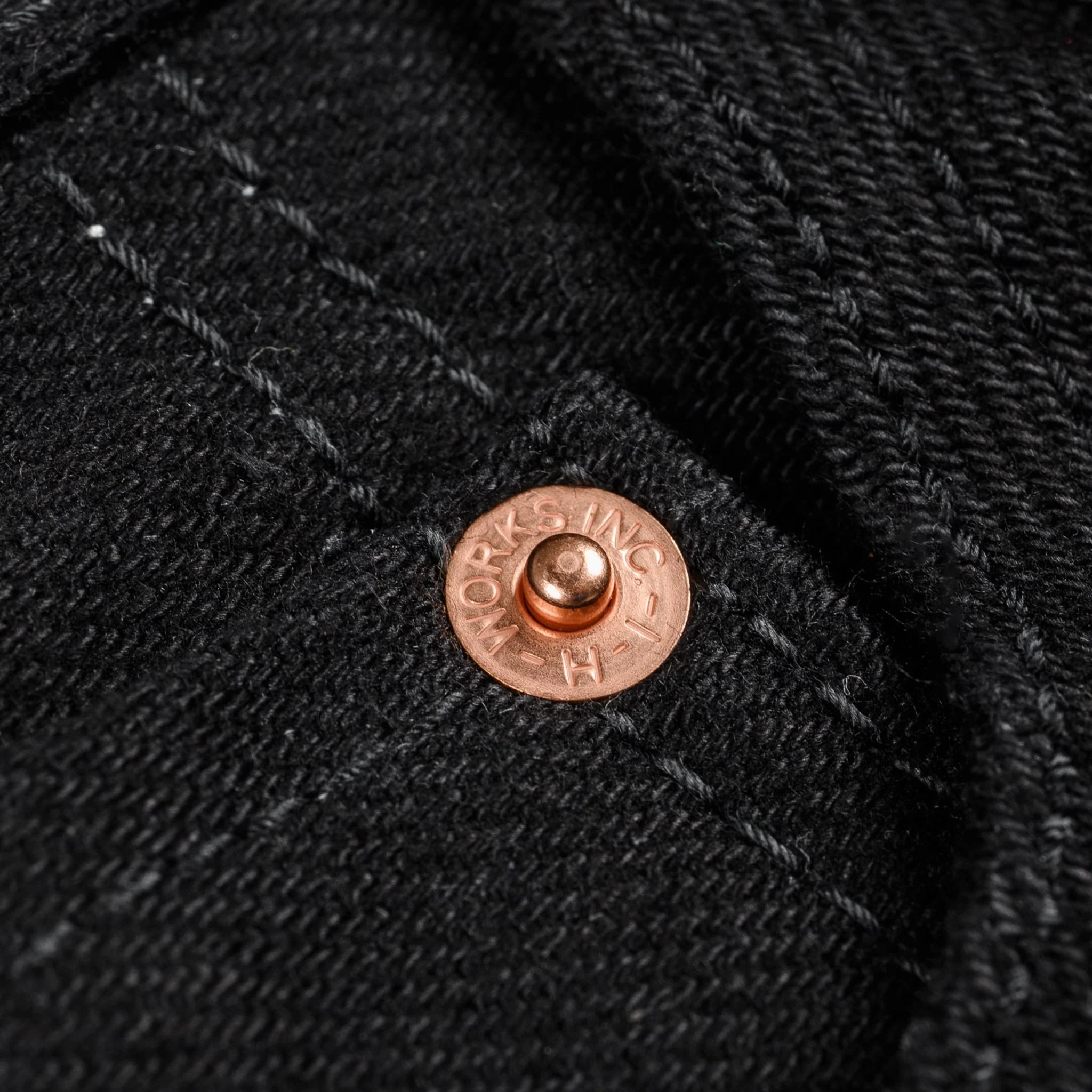 IH-666S-SBG 21oz Selvedge Denim Slim Straight Cut Jeans - Superblack (Fades To Grey) - Image 9