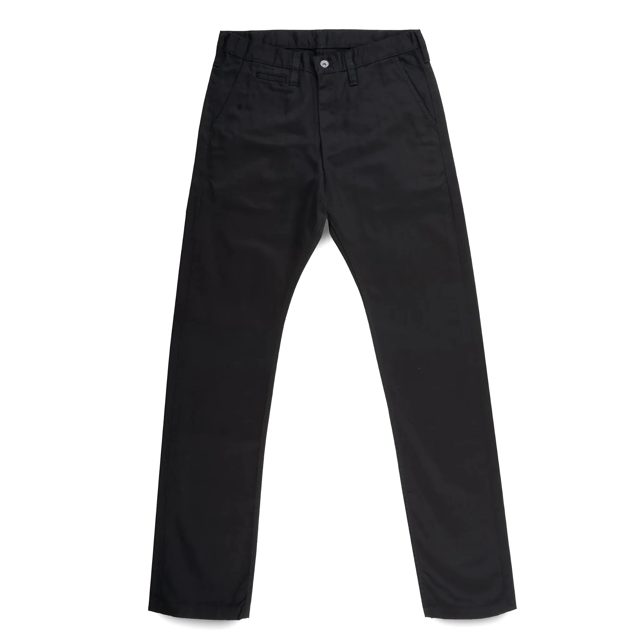 IH-727-BLK 9oz Mercerised Selvedge Cotton Medium/High Rise Tapered Chinos - Black - Image 2