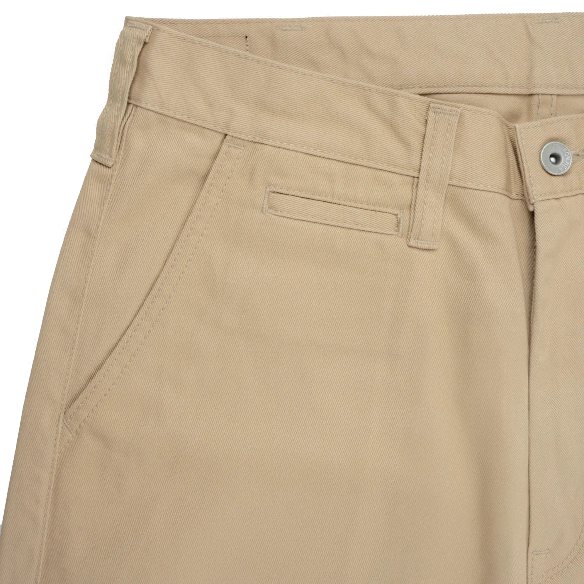 IH-727-KHA 9oz Mercerised Selvedge Cotton Medium/High Rise Tapered Chinos - Khaki - Image 4