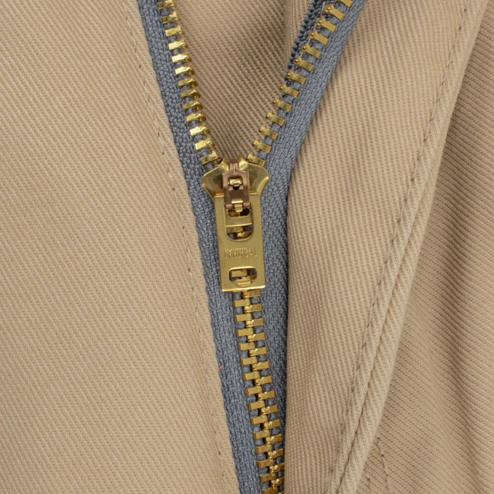 IH-727-KHA 9oz Mercerised Selvedge Cotton Medium/High Rise Tapered Chinos - Khaki - Image 7