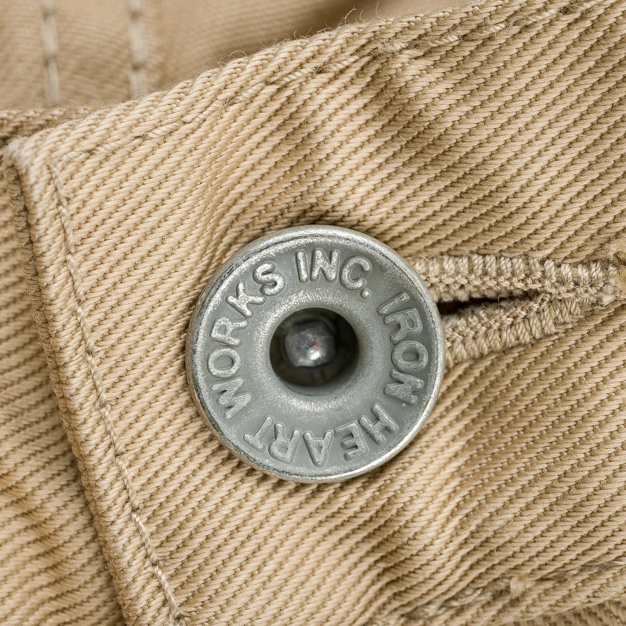 IH-727-KHA 9oz Mercerised Selvedge Cotton Medium/High Rise Tapered Chinos - Khaki - Image 8