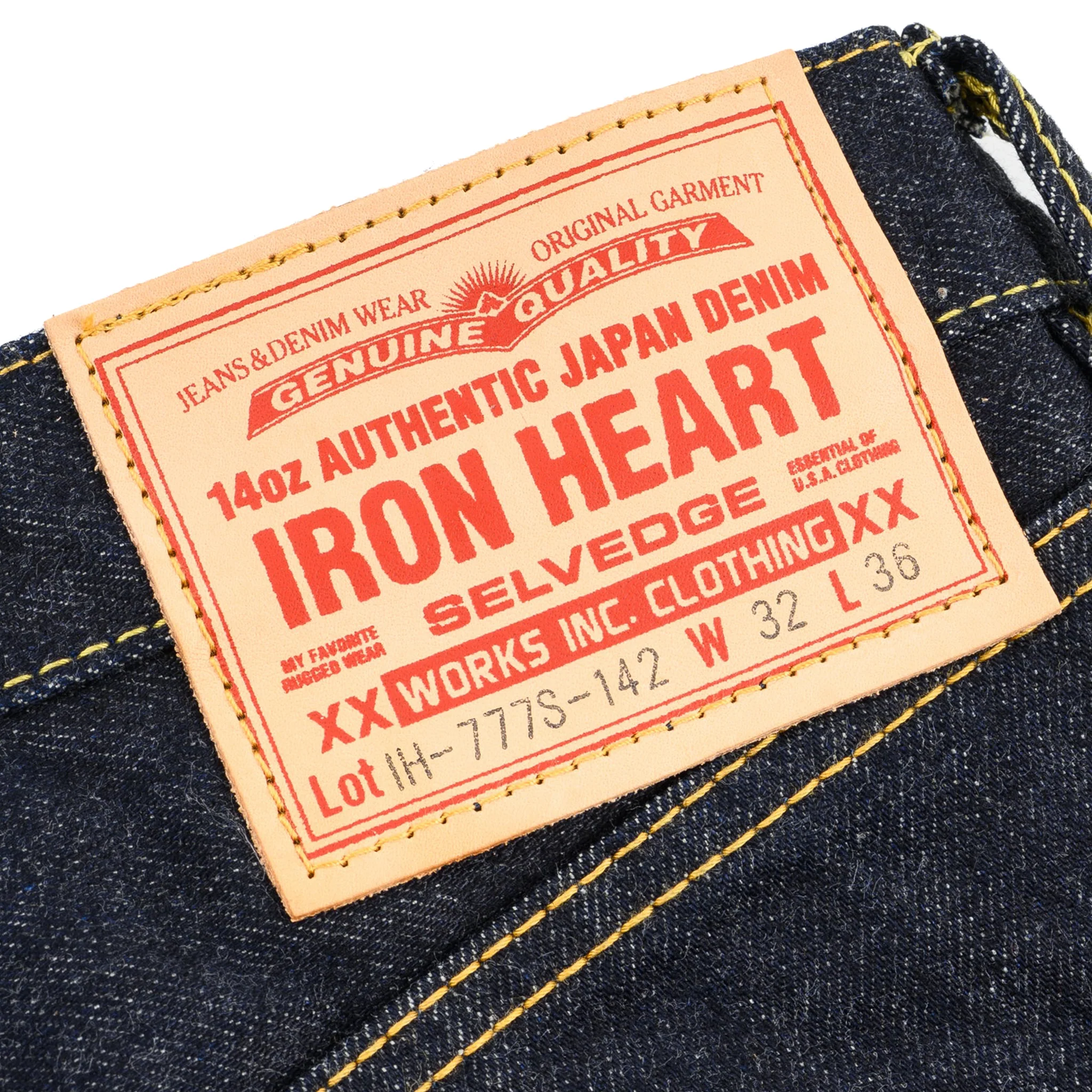 IH-777S-142 14oz Selvedge Denim Slim Tapered Cut Jeans - Indigo - Image 10