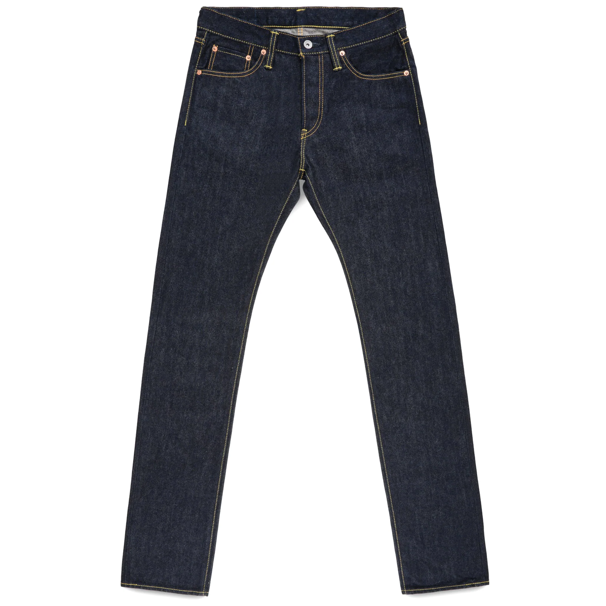 IH-777S-142 14oz Selvedge Denim Slim Tapered Cut Jeans - Indigo - Image 2