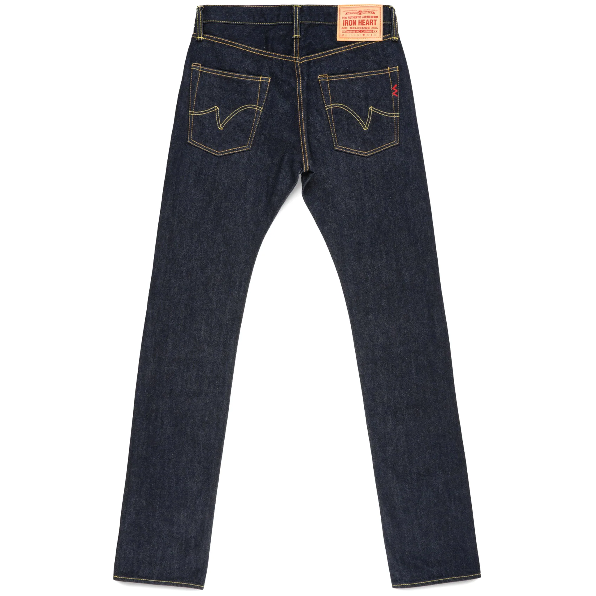IH-777S-142 14oz Selvedge Denim Slim Tapered Cut Jeans - Indigo - Image 3