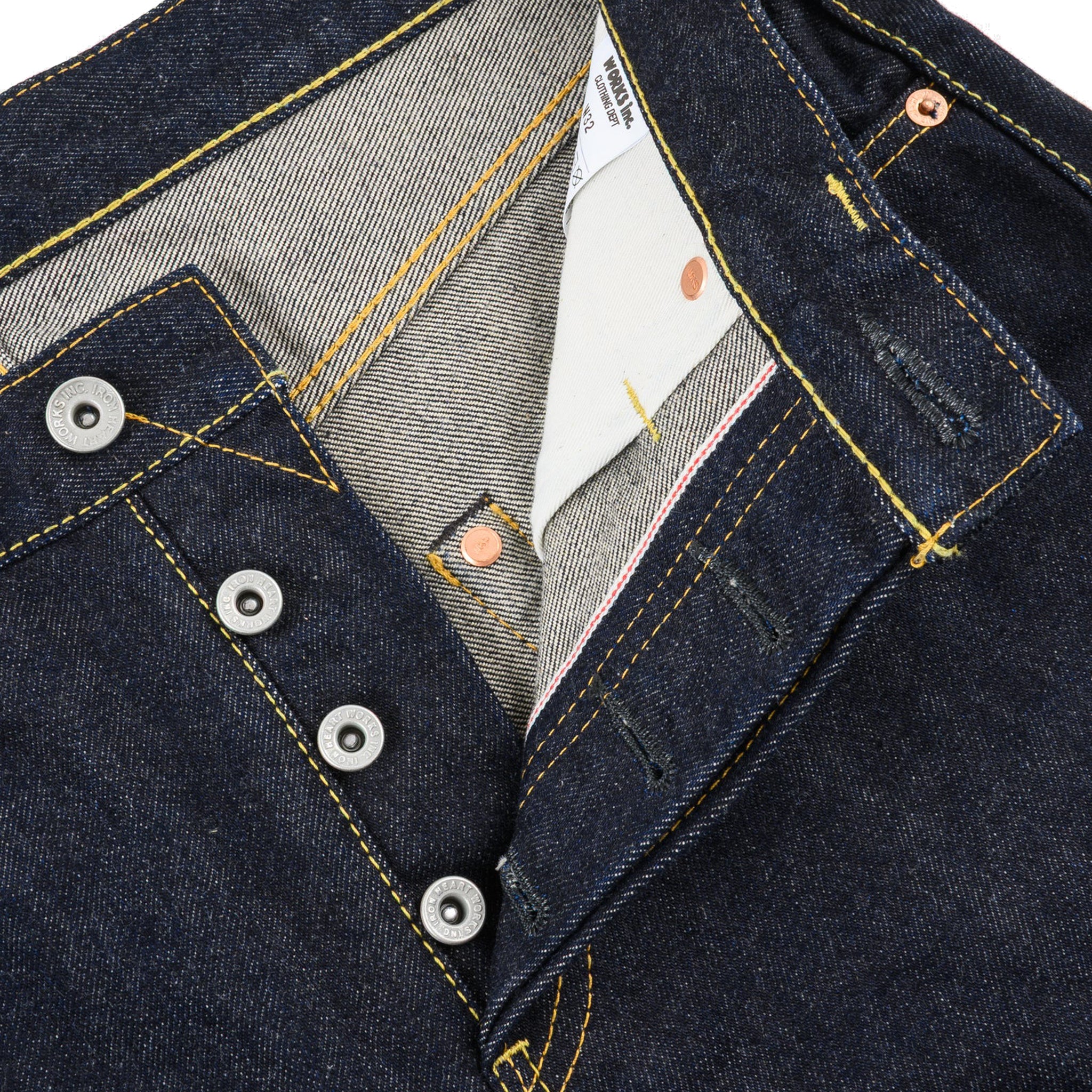 IH-777S-142 14oz Selvedge Denim Slim Tapered Cut Jeans - Indigo - Image 6