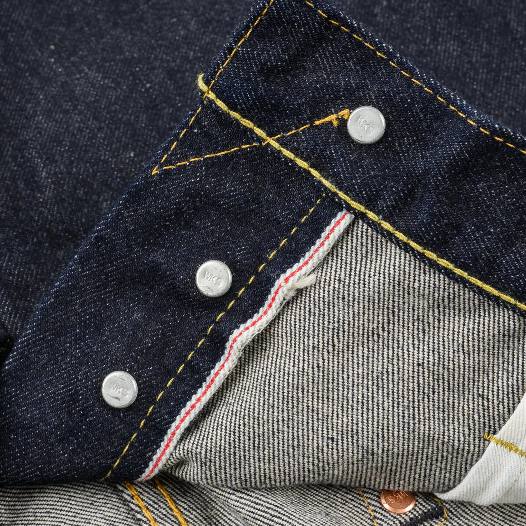 IH-777S-142 14oz Selvedge Denim Slim Tapered Cut Jeans - Indigo - Image 7