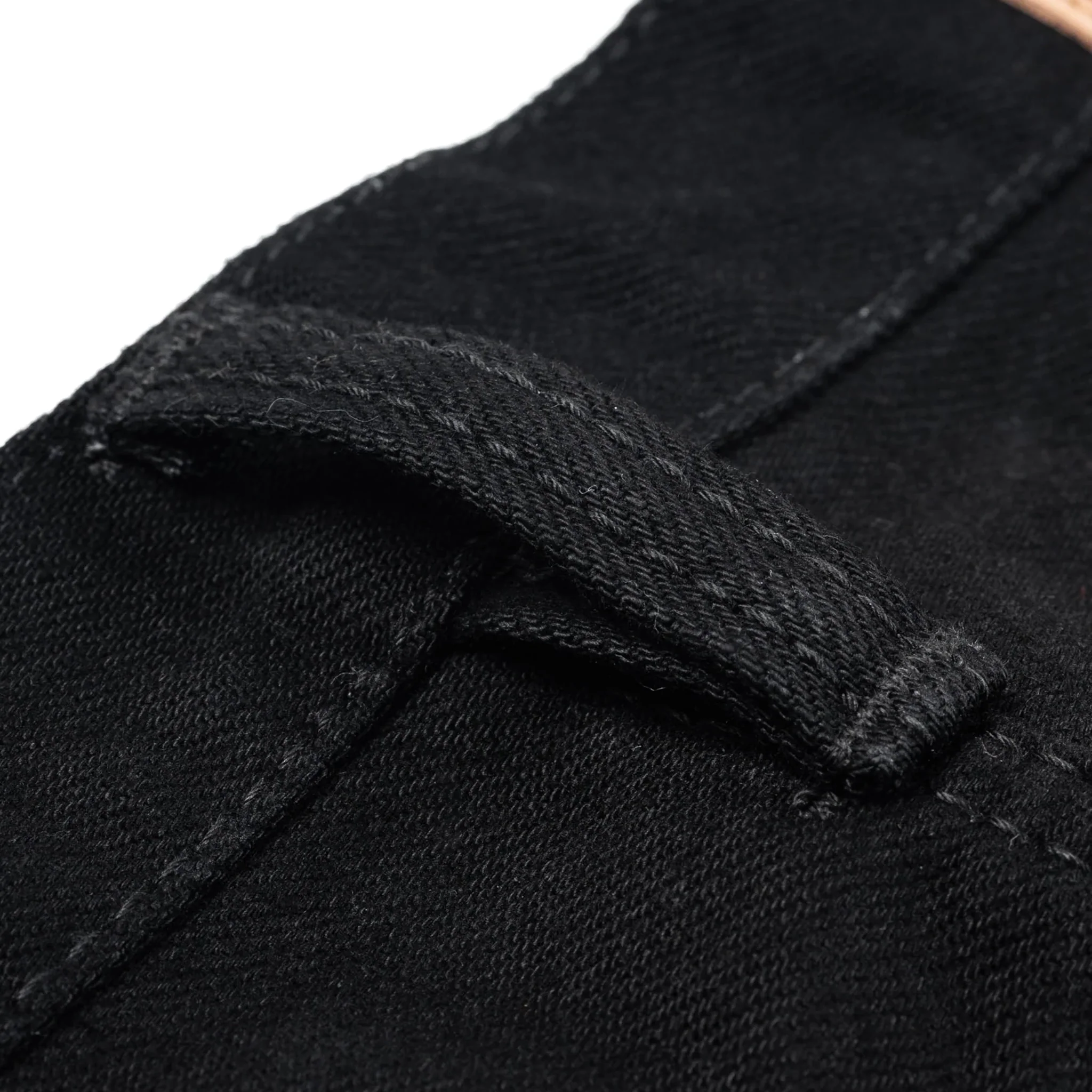 IH-777S-142bb 14oz Selvedge Denim Slim Tapered Cut Jeans - Black/Black - Image 12