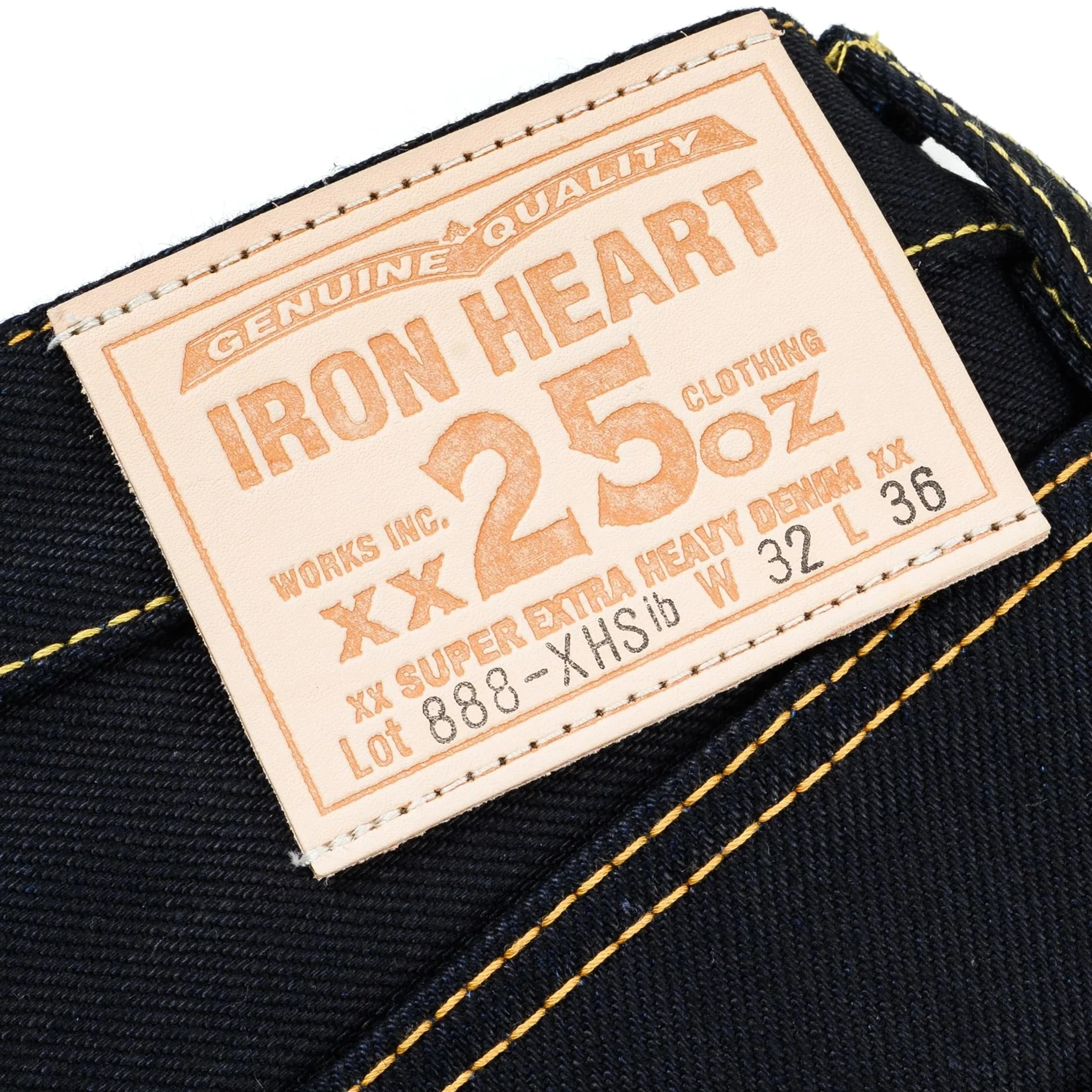 IH-888-XHSib 25oz Selvedge Denim Medium/High Rise Tapered Cut Jeans - Indigo/Black - Image 10