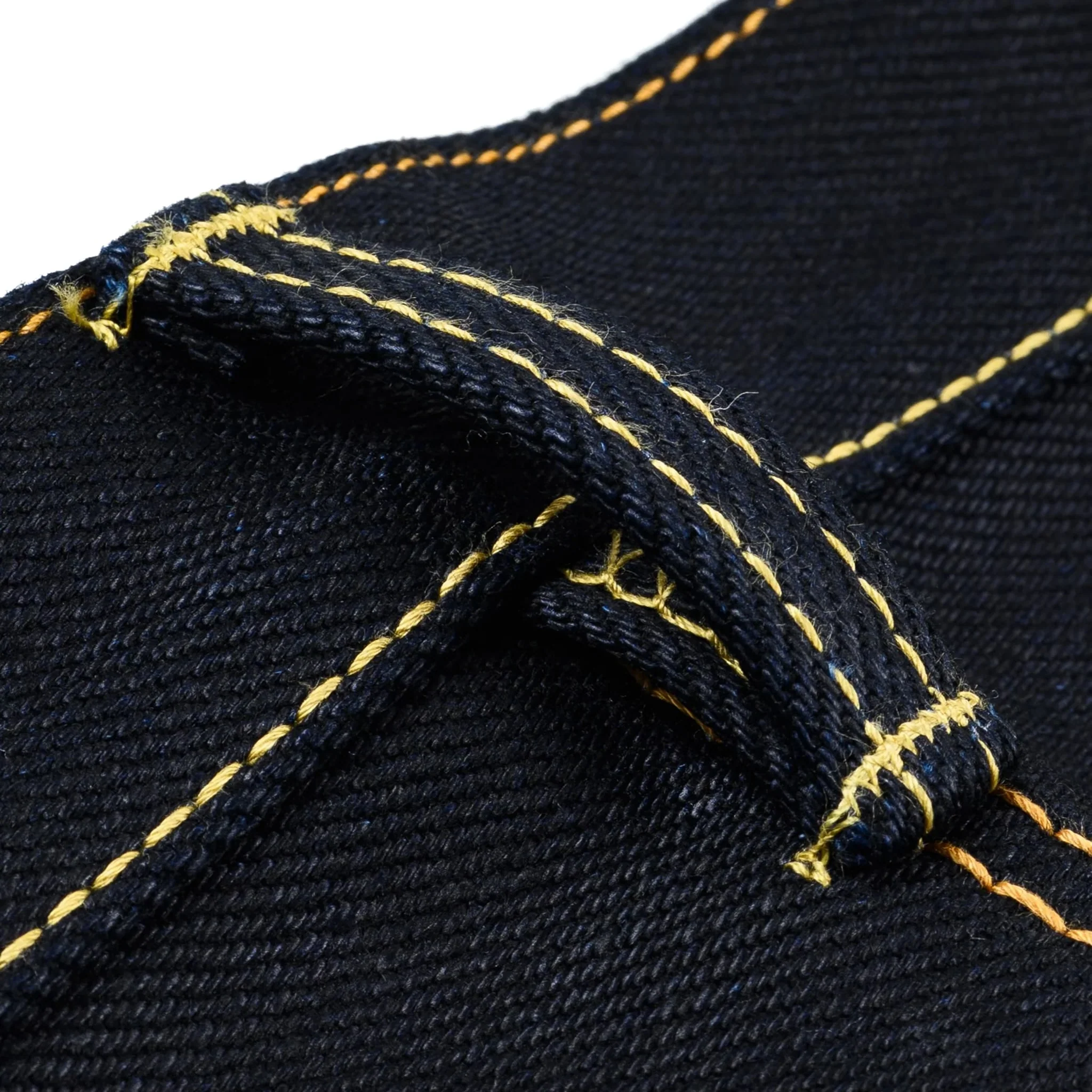 IH-888-XHSib 25oz Selvedge Denim Medium/High Rise Tapered Cut Jeans - Indigo/Black - Image 12