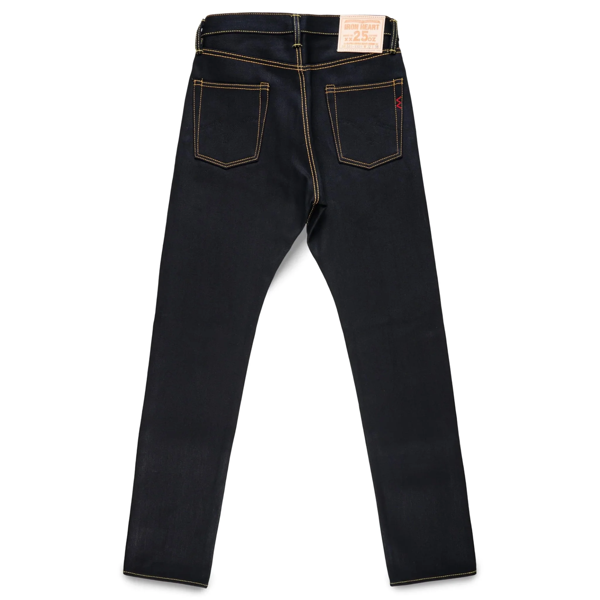 IH-888-XHSib 25oz Selvedge Denim Medium/High Rise Tapered Cut Jeans - Indigo/Black - Image 3