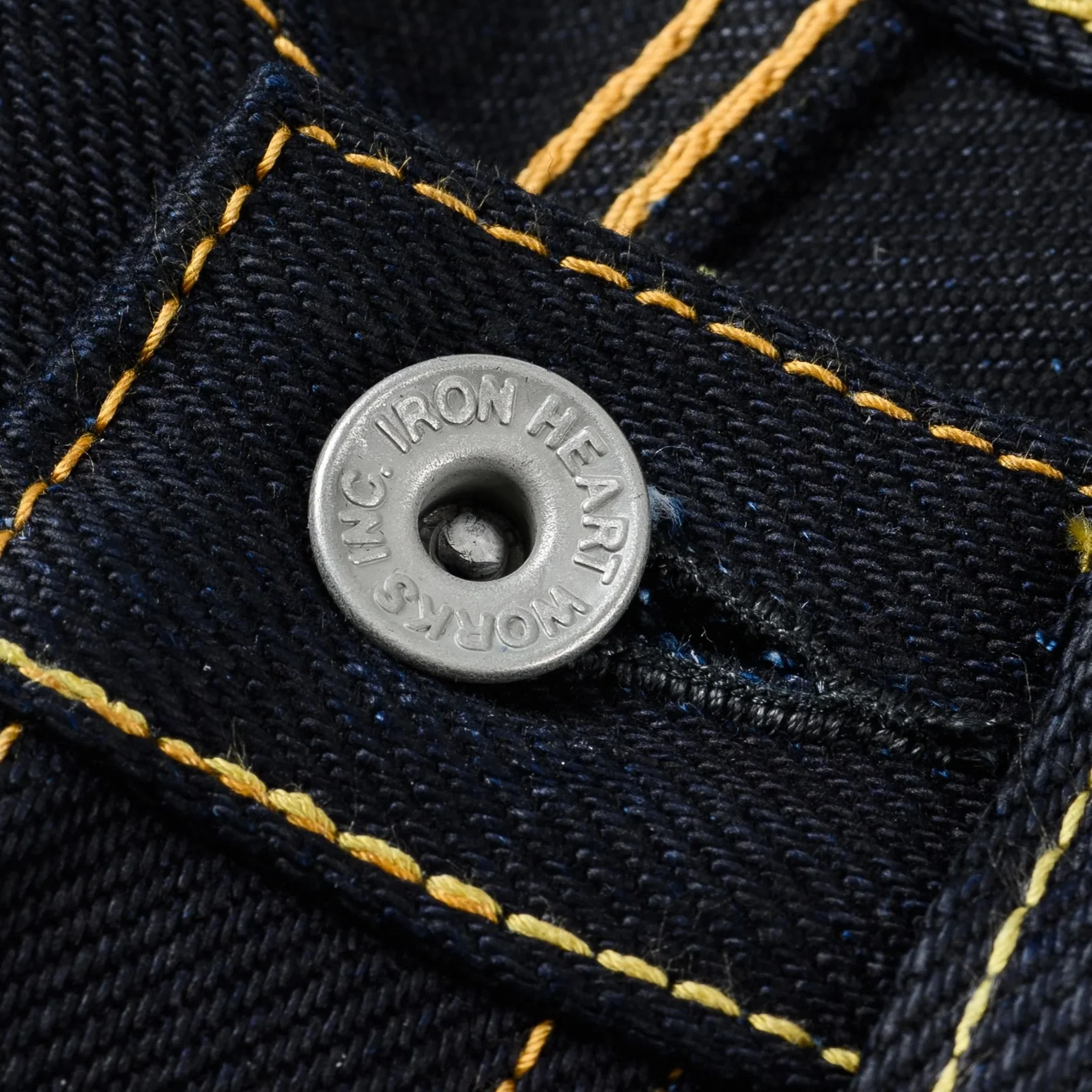 IH-888-XHSib 25oz Selvedge Denim Medium/High Rise Tapered Cut Jeans - Indigo/Black - Image 5