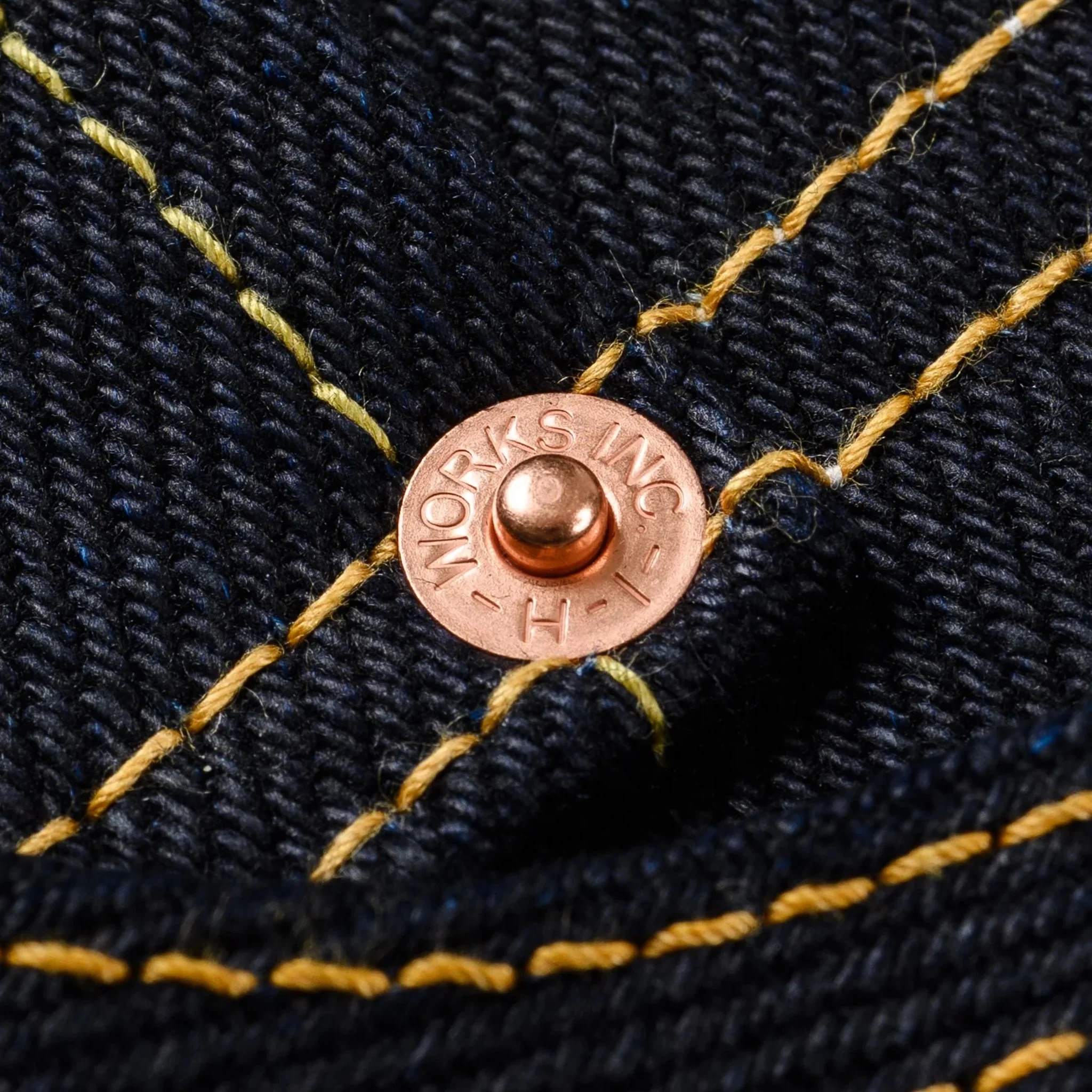IH-888-XHSib 25oz Selvedge Denim Medium/High Rise Tapered Cut Jeans - Indigo/Black - Image 8