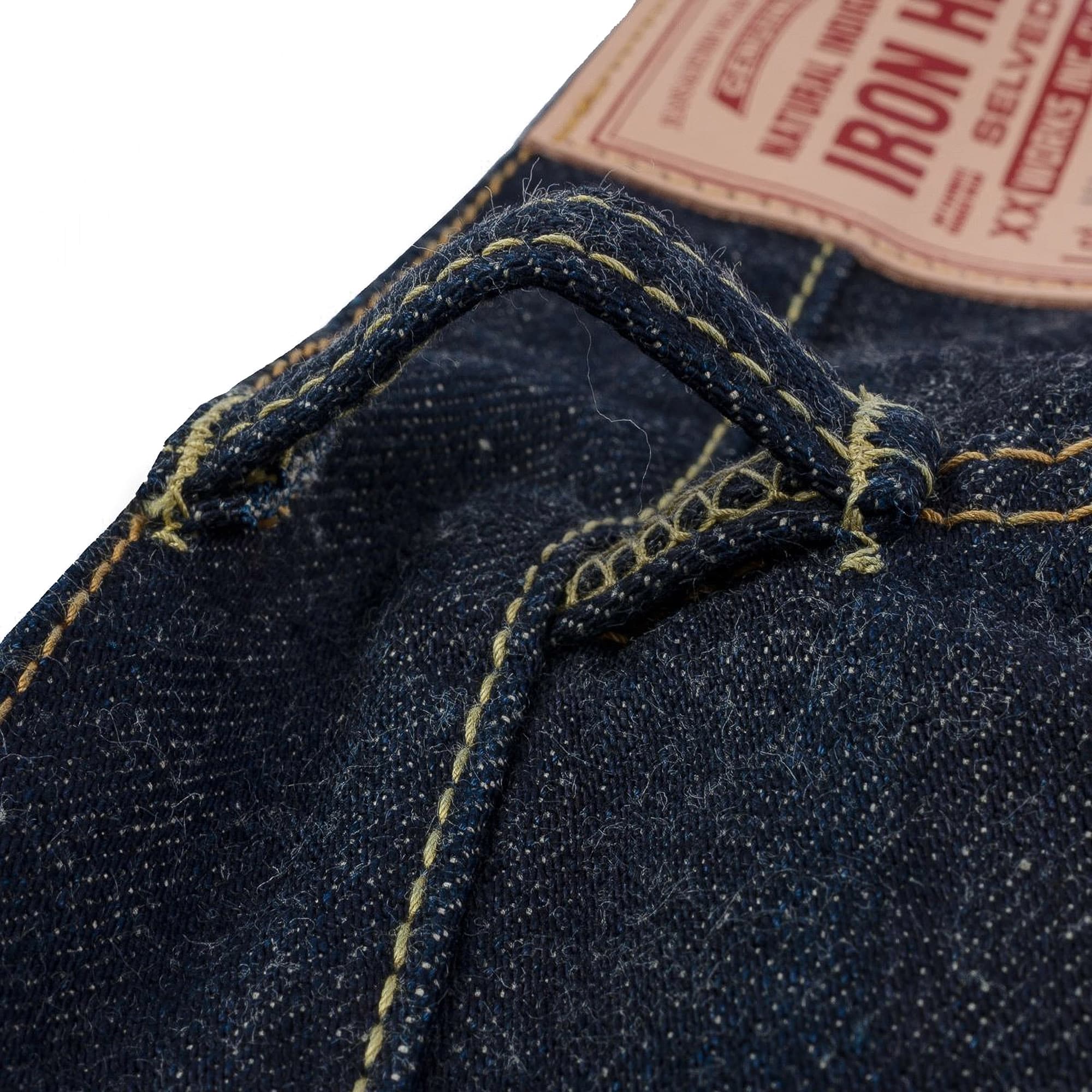 IH-888N 17oz Selvedge Denim Medium/High Rise Tapered Cut Jeans - Natural Indigo - Image 10