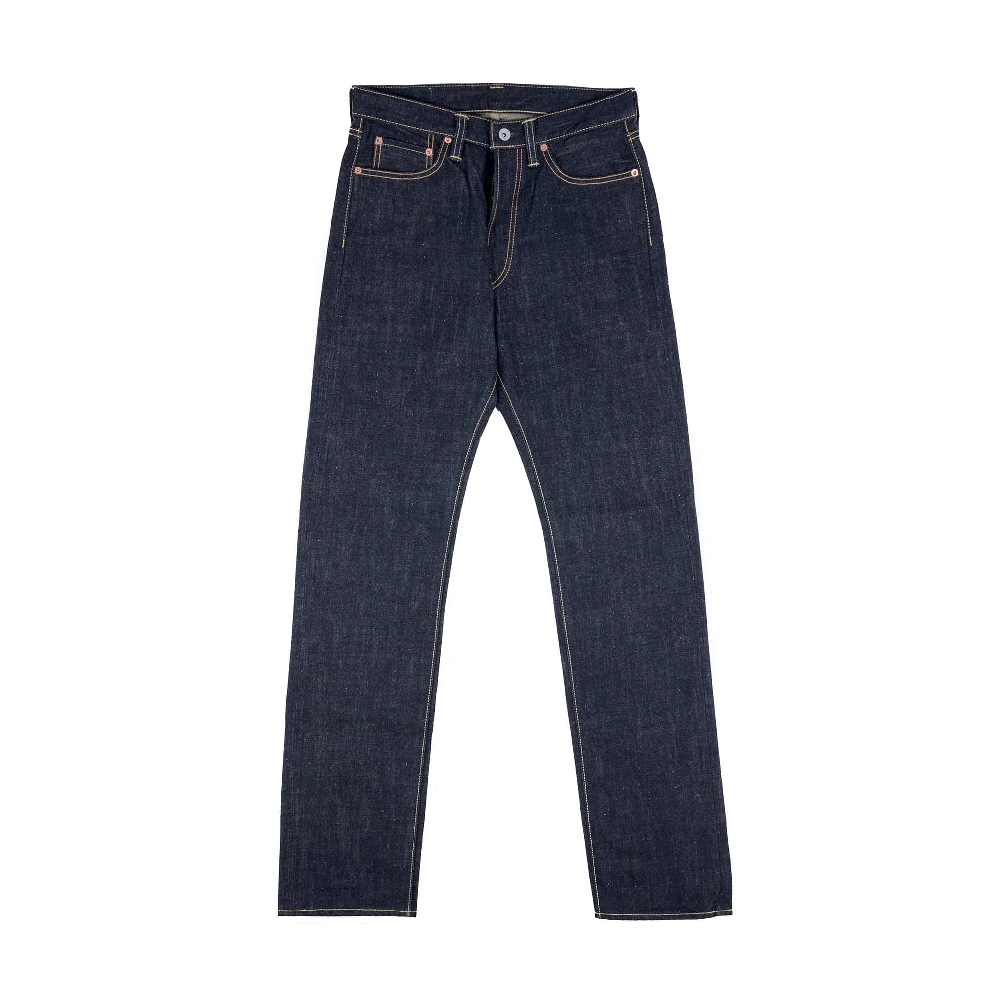 IH-888N 17oz Selvedge Denim Medium/High Rise Tapered Cut Jeans - Natural Indigo - Image 2