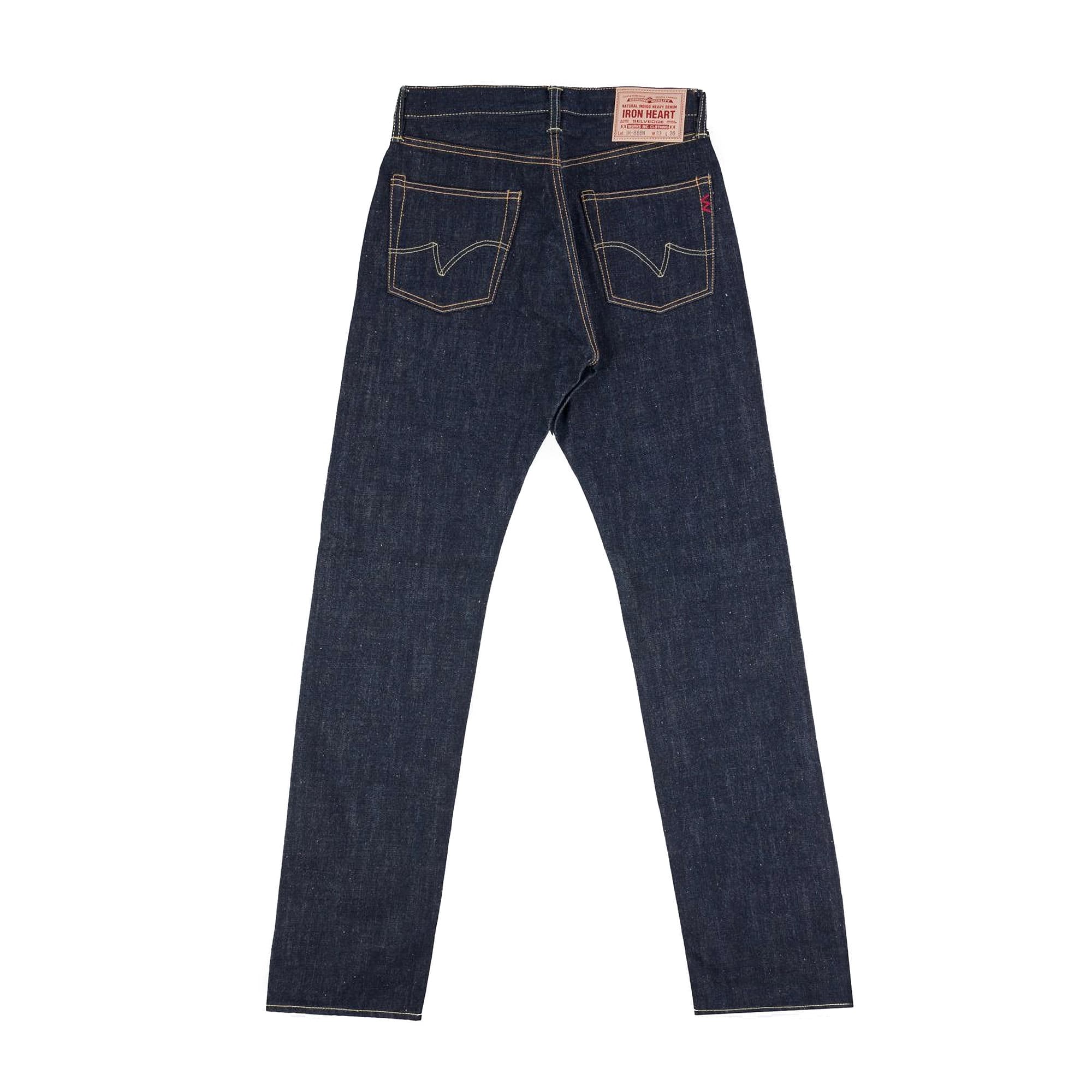 IH-888N 17oz Selvedge Denim Medium/High Rise Tapered Cut Jeans - Natural Indigo - Image 3