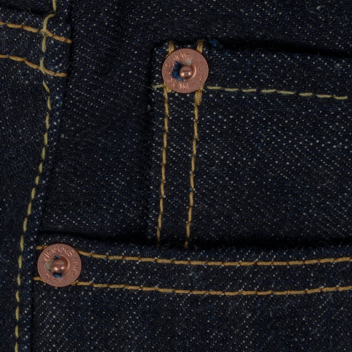 IH-888N 17oz Selvedge Denim Medium/High Rise Tapered Cut Jeans - Natural Indigo - Image 6