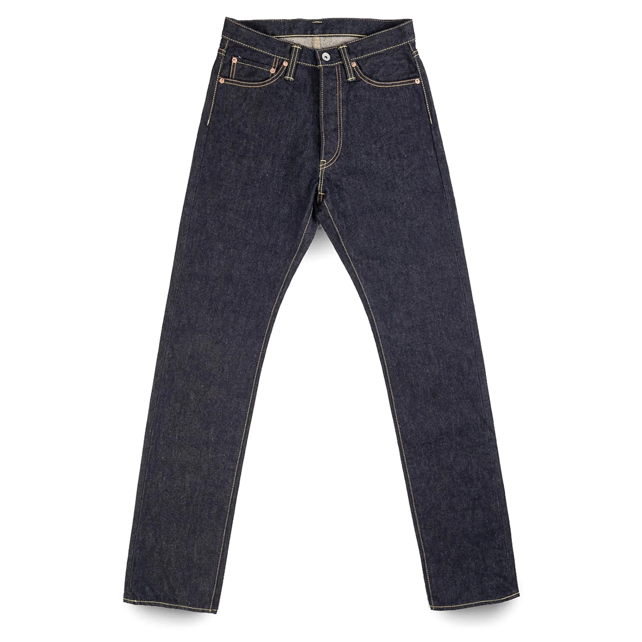 IH-888S-142 14oz Selvedge Denim Medium/High Rise Tapered Cut Jeans - Indigo - Image 2